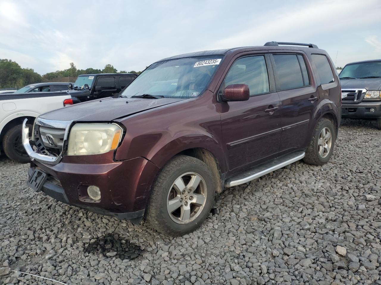 2010 Honda Pilot Exl Burgundy vin: 5FNYF4H55AB037573