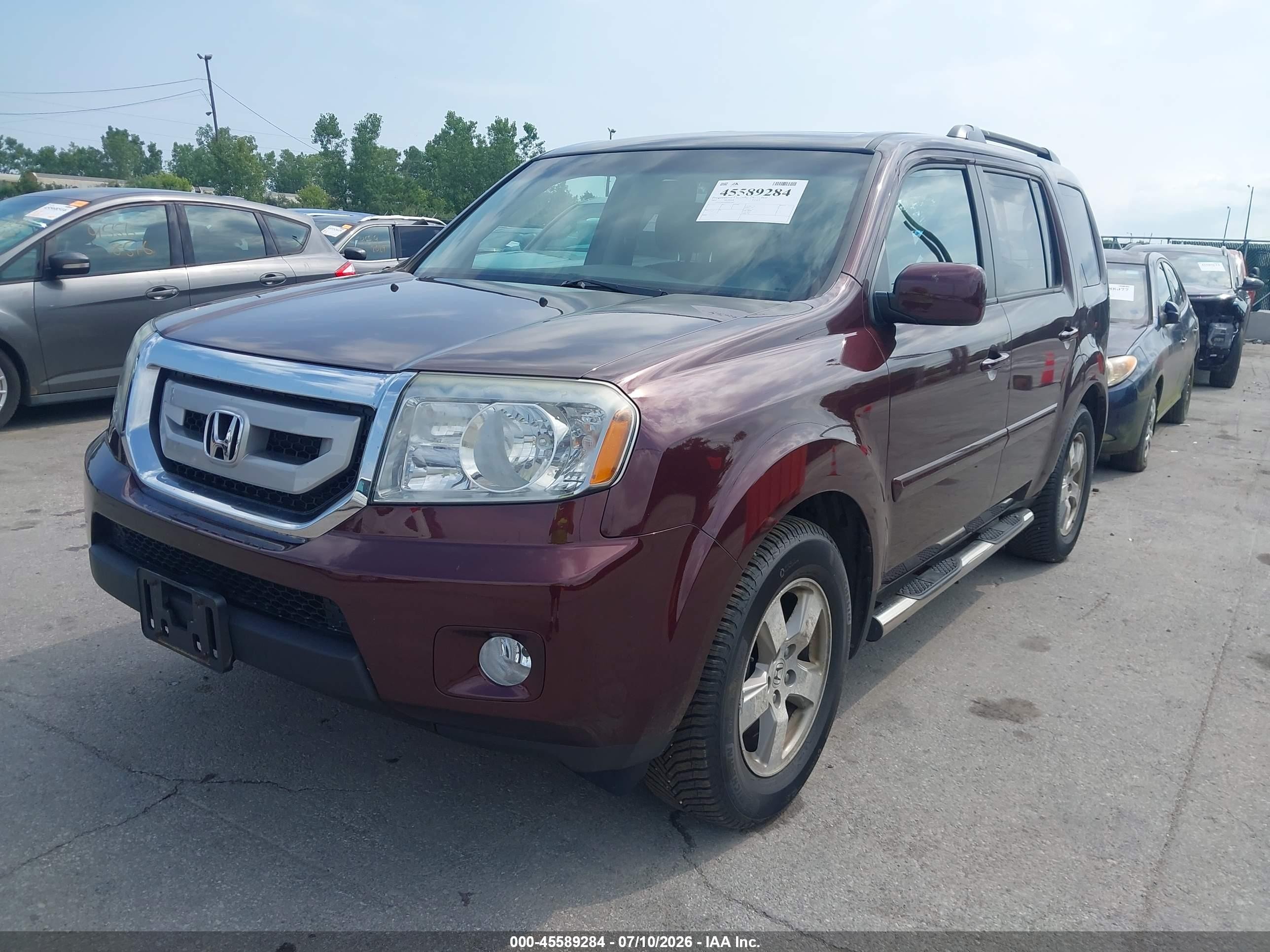 2011 Honda Pilot Ex-l Burgundy vin: 5FNYF4H55BB001464