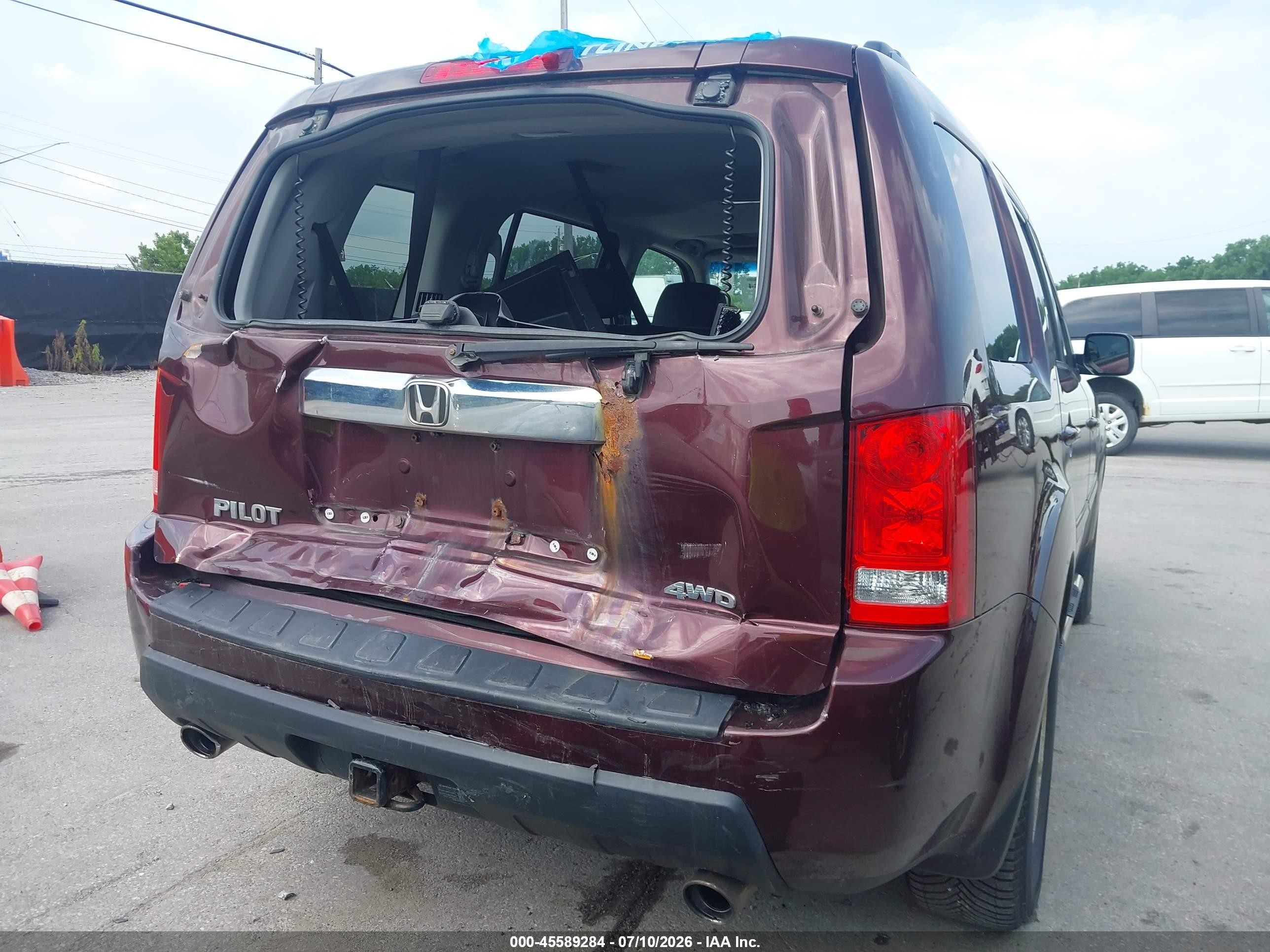 2011 Honda Pilot Ex-l Burgundy vin: 5FNYF4H55BB001464
