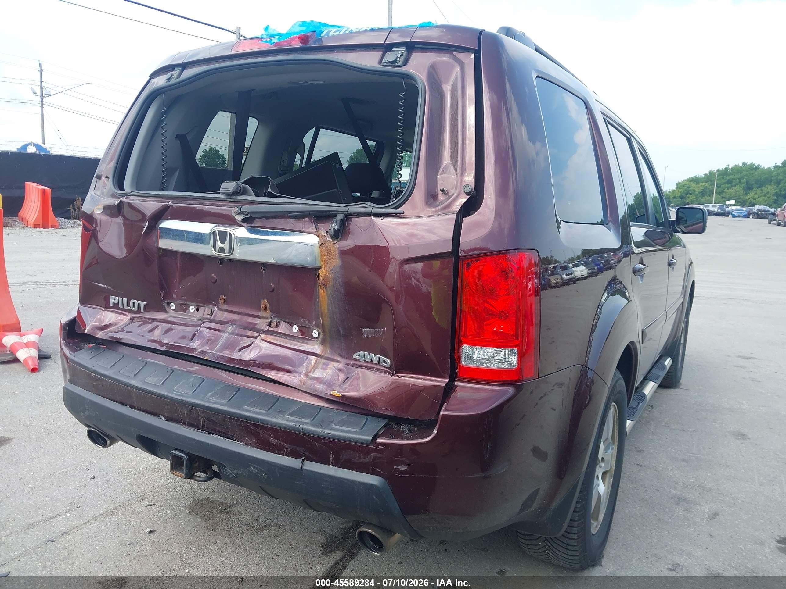 2011 Honda Pilot Ex-l Burgundy vin: 5FNYF4H55BB001464