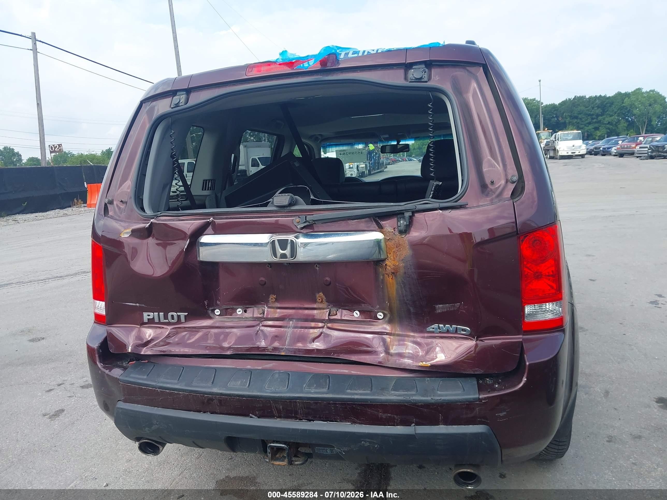 2011 Honda Pilot Ex-l Burgundy vin: 5FNYF4H55BB001464