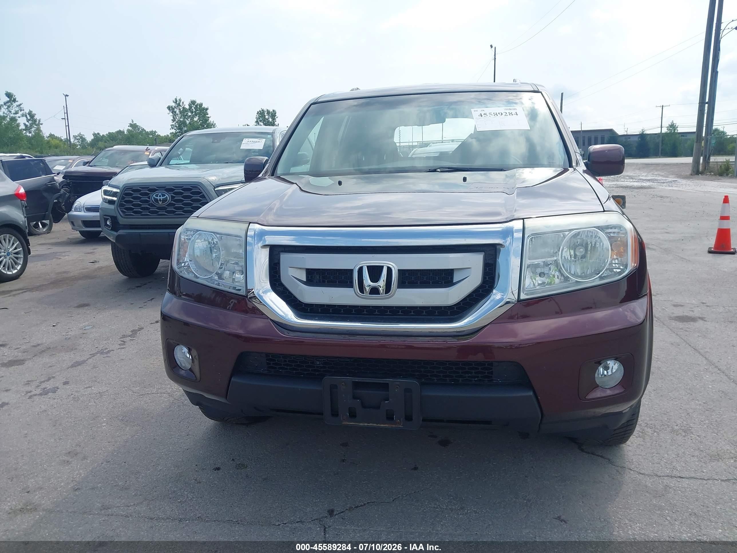 2011 Honda Pilot Ex-l Burgundy vin: 5FNYF4H55BB001464