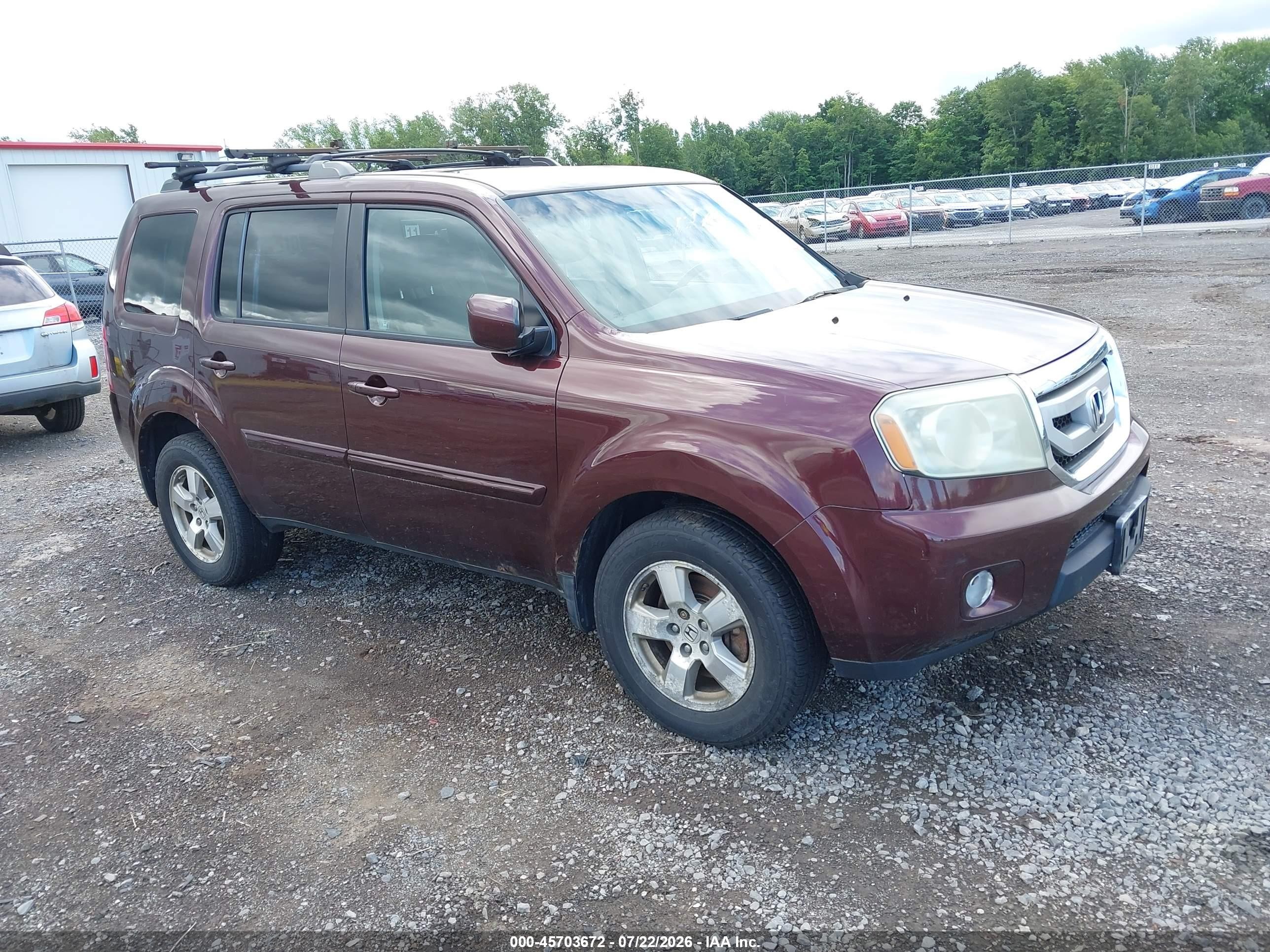 2011 Honda Pilot Ex-l Maroon vin: 5FNYF4H55BB035582
