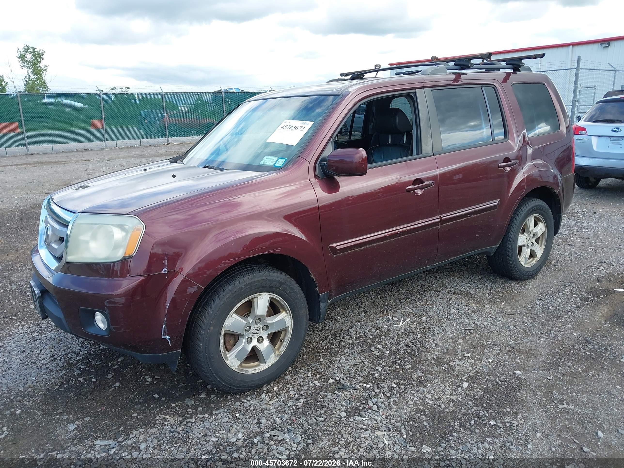 2011 Honda Pilot Ex-l Maroon vin: 5FNYF4H55BB035582