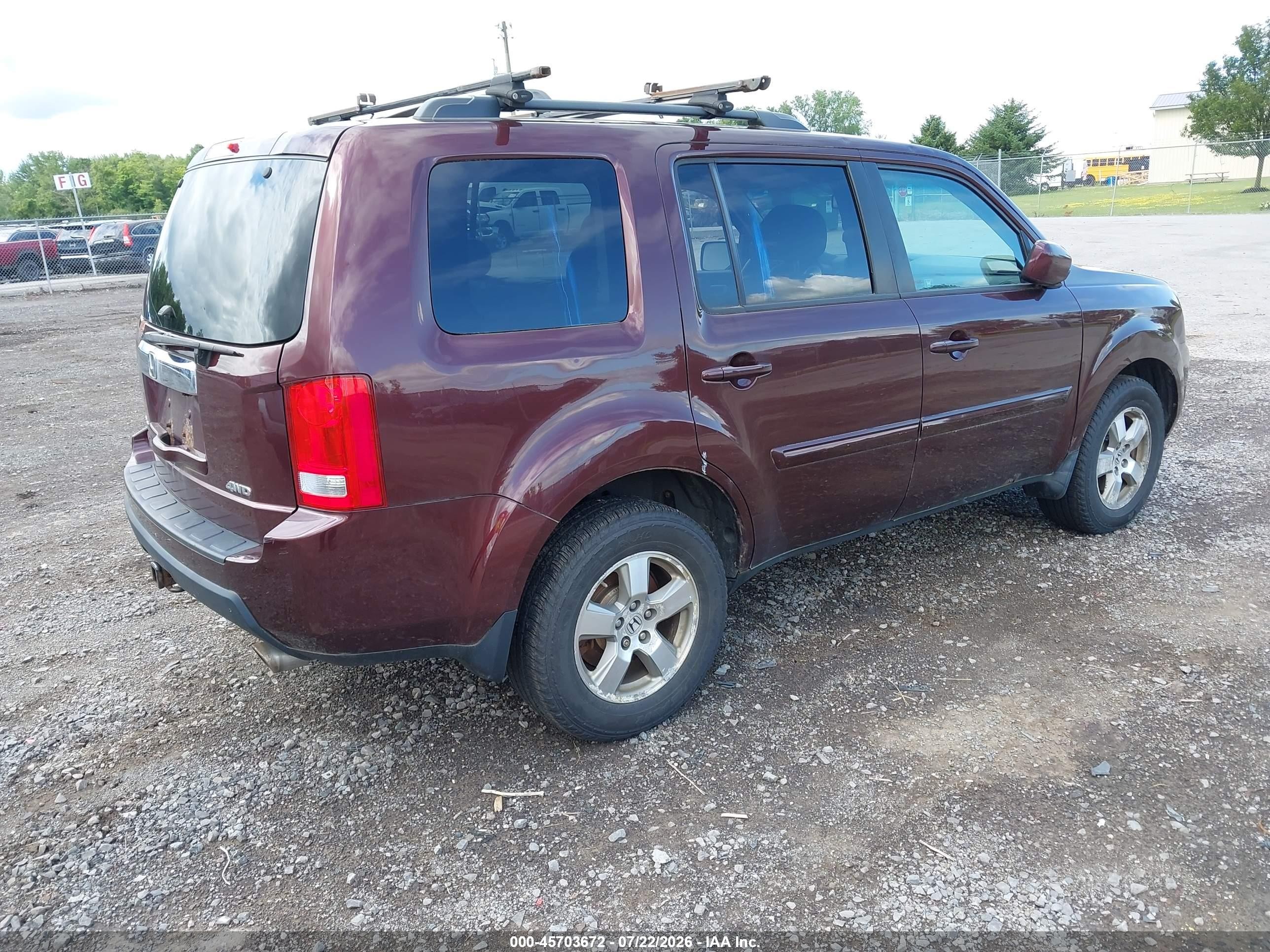2011 Honda Pilot Ex-l Maroon vin: 5FNYF4H55BB035582
