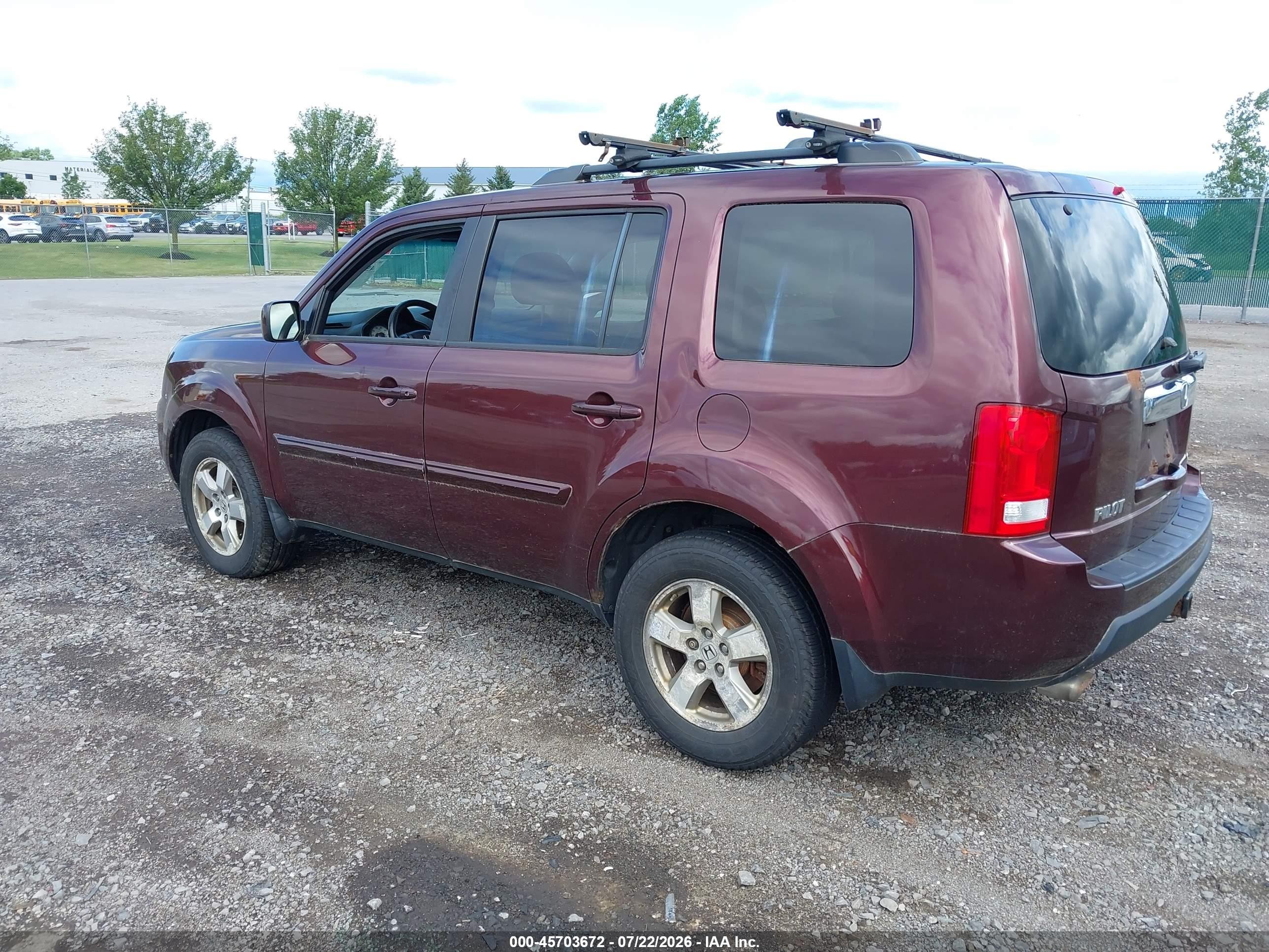 2011 Honda Pilot Ex-l Maroon vin: 5FNYF4H55BB035582