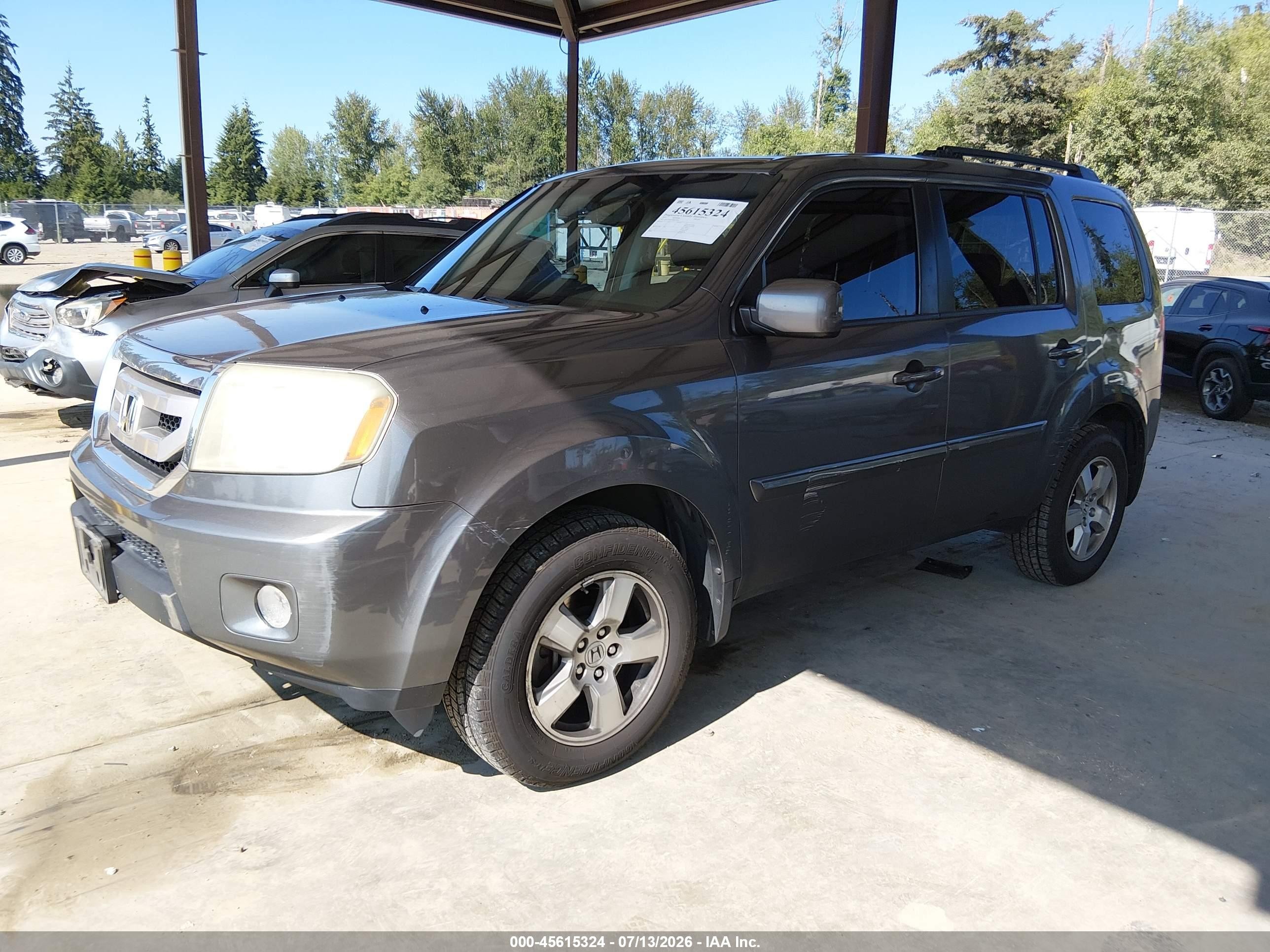 2011 Honda Pilot Ex-l Gray vin: 5FNYF4H55BB052950