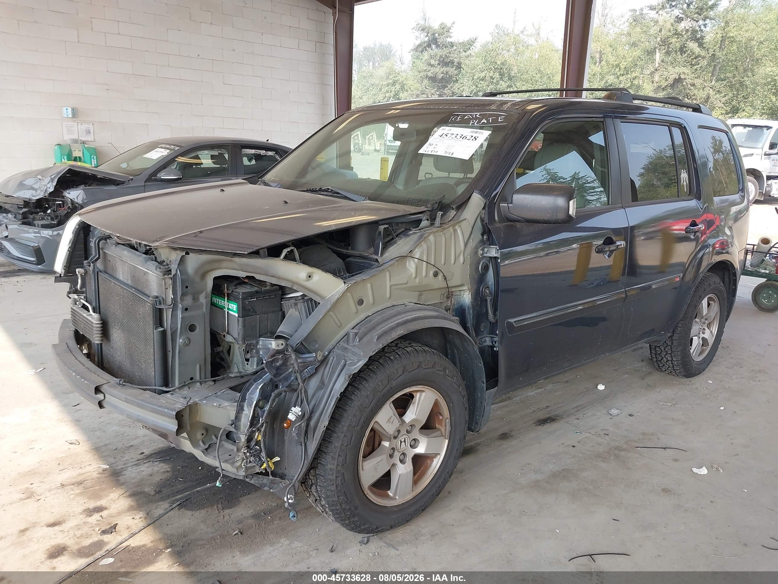 2011 Honda Pilot Ex-l Dark Blue vin: 5FNYF4H55BB056240