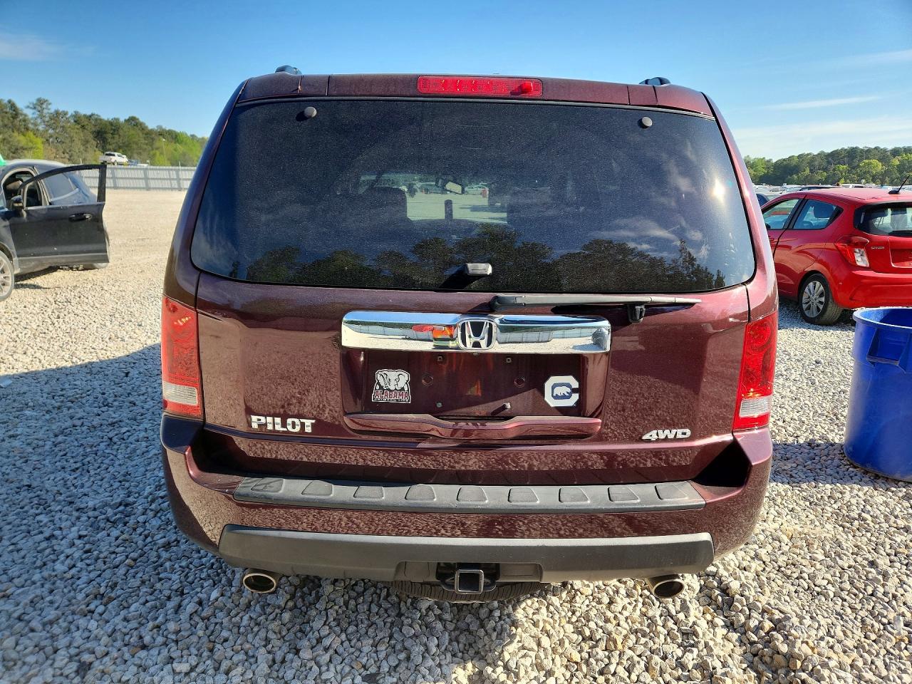 2011 Honda Pilot Exl Maroon vin: 5FNYF4H55BB056481