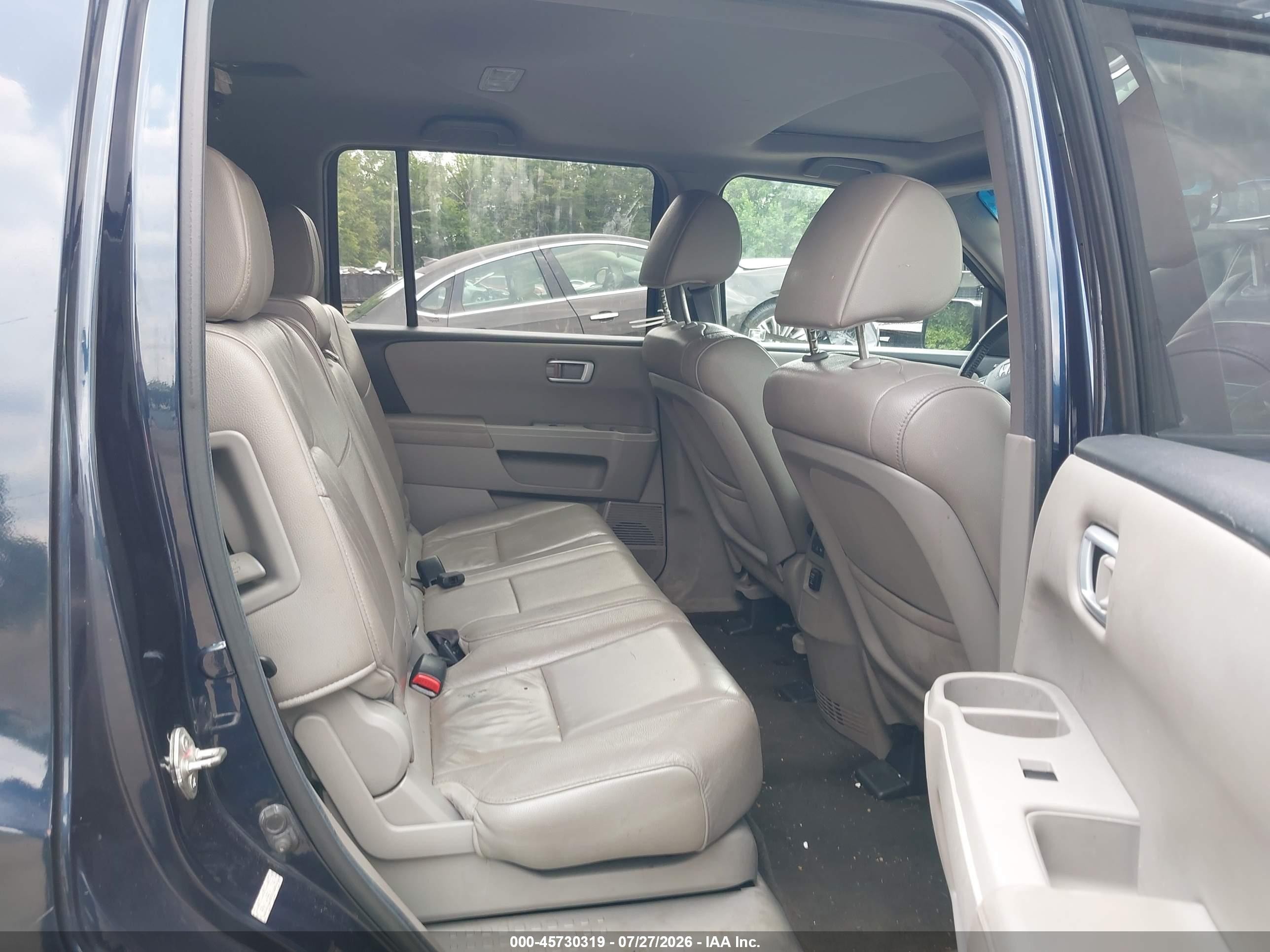 2012 Honda Pilot Ex-l Blue vin: 5FNYF4H55CB013342
