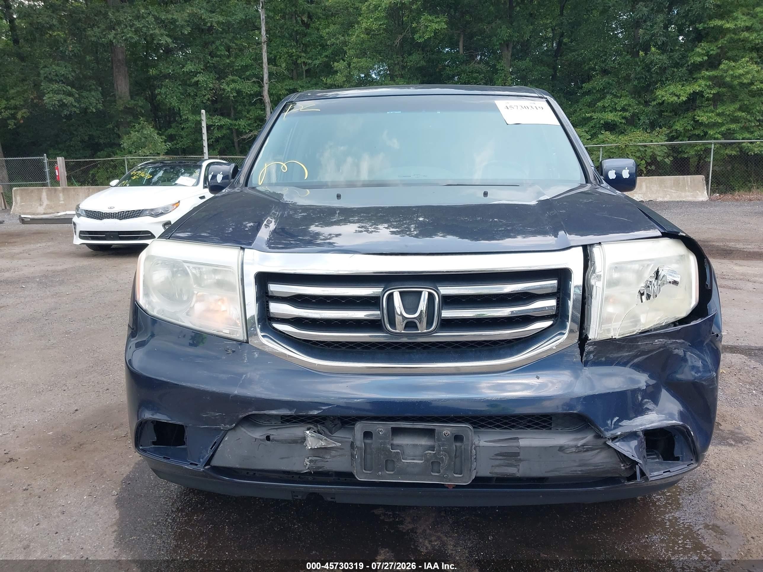 2012 Honda Pilot Ex-l Blue vin: 5FNYF4H55CB013342