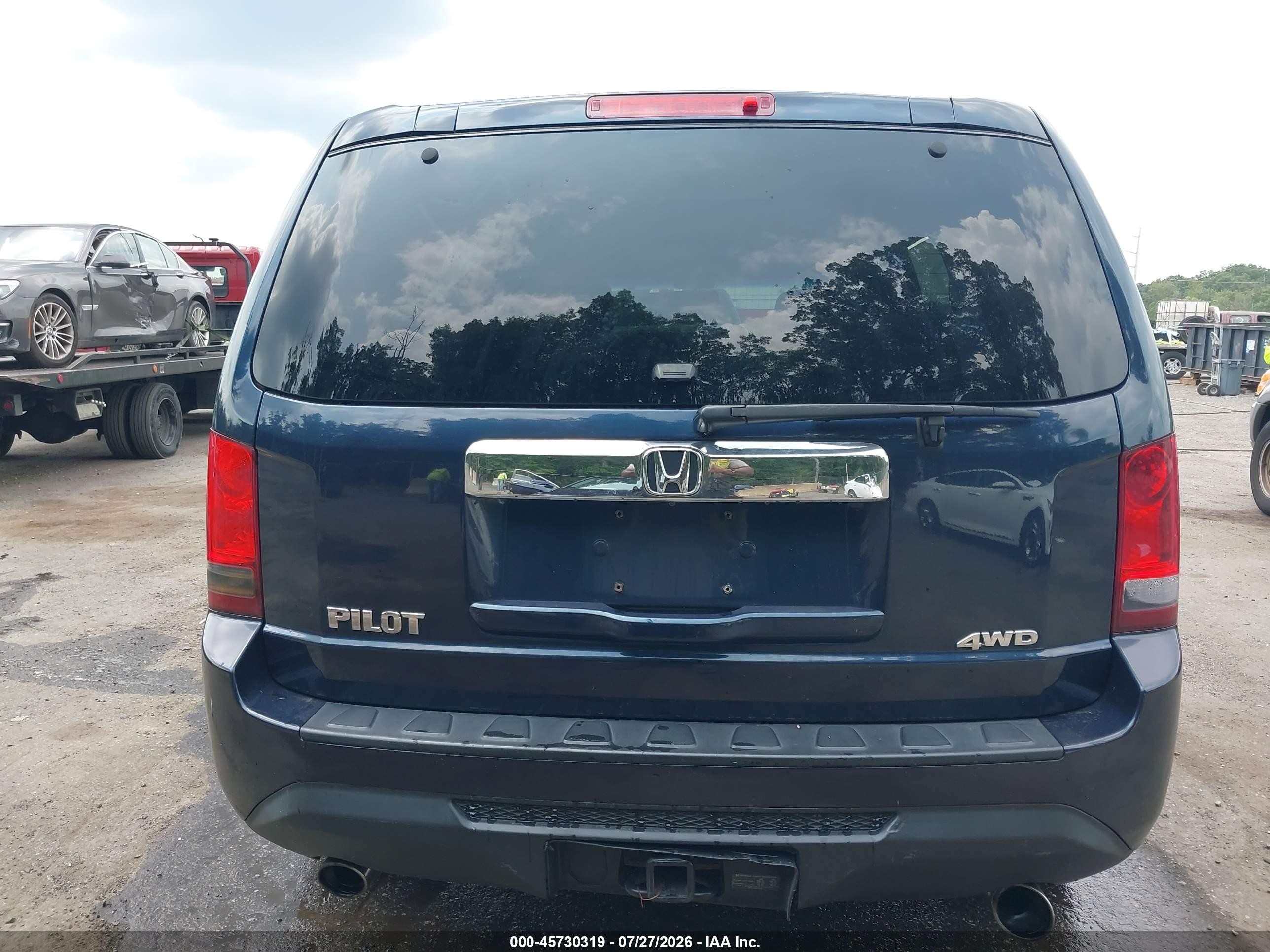 2012 Honda Pilot Ex-l Blue vin: 5FNYF4H55CB013342