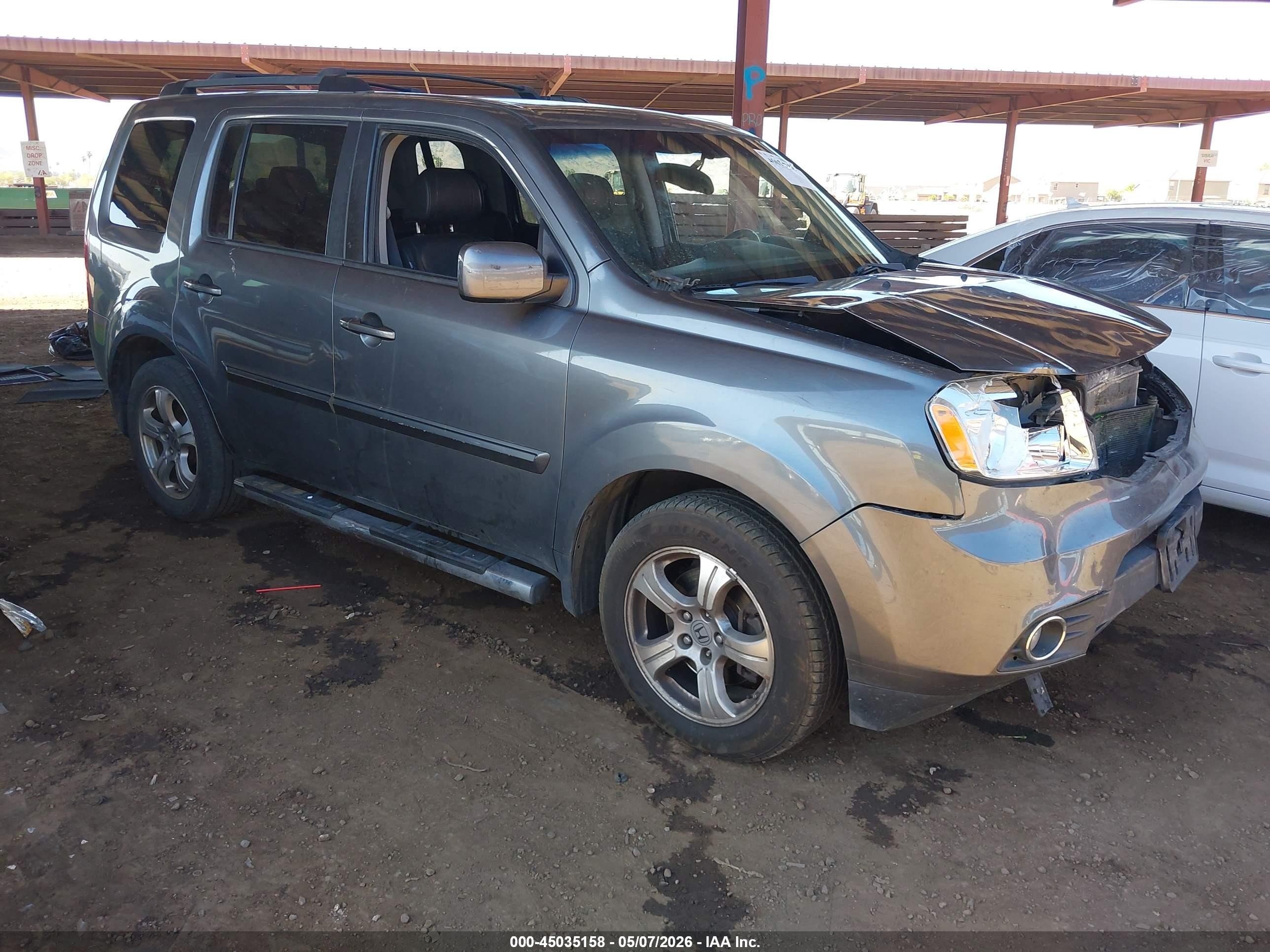 2012 Honda Pilot Ex-l Gray vin: 5FNYF4H55CB022672