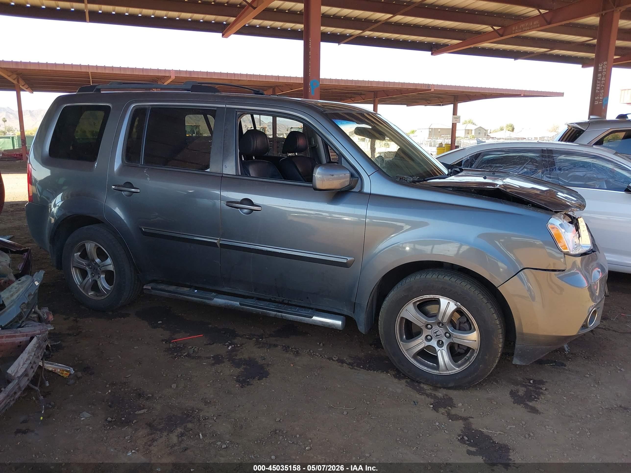 2012 Honda Pilot Ex-l Gray vin: 5FNYF4H55CB022672