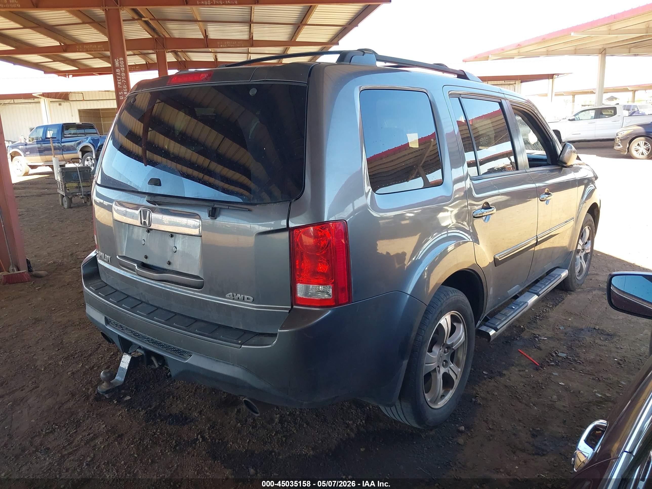 2012 Honda Pilot Ex-l Gray vin: 5FNYF4H55CB022672