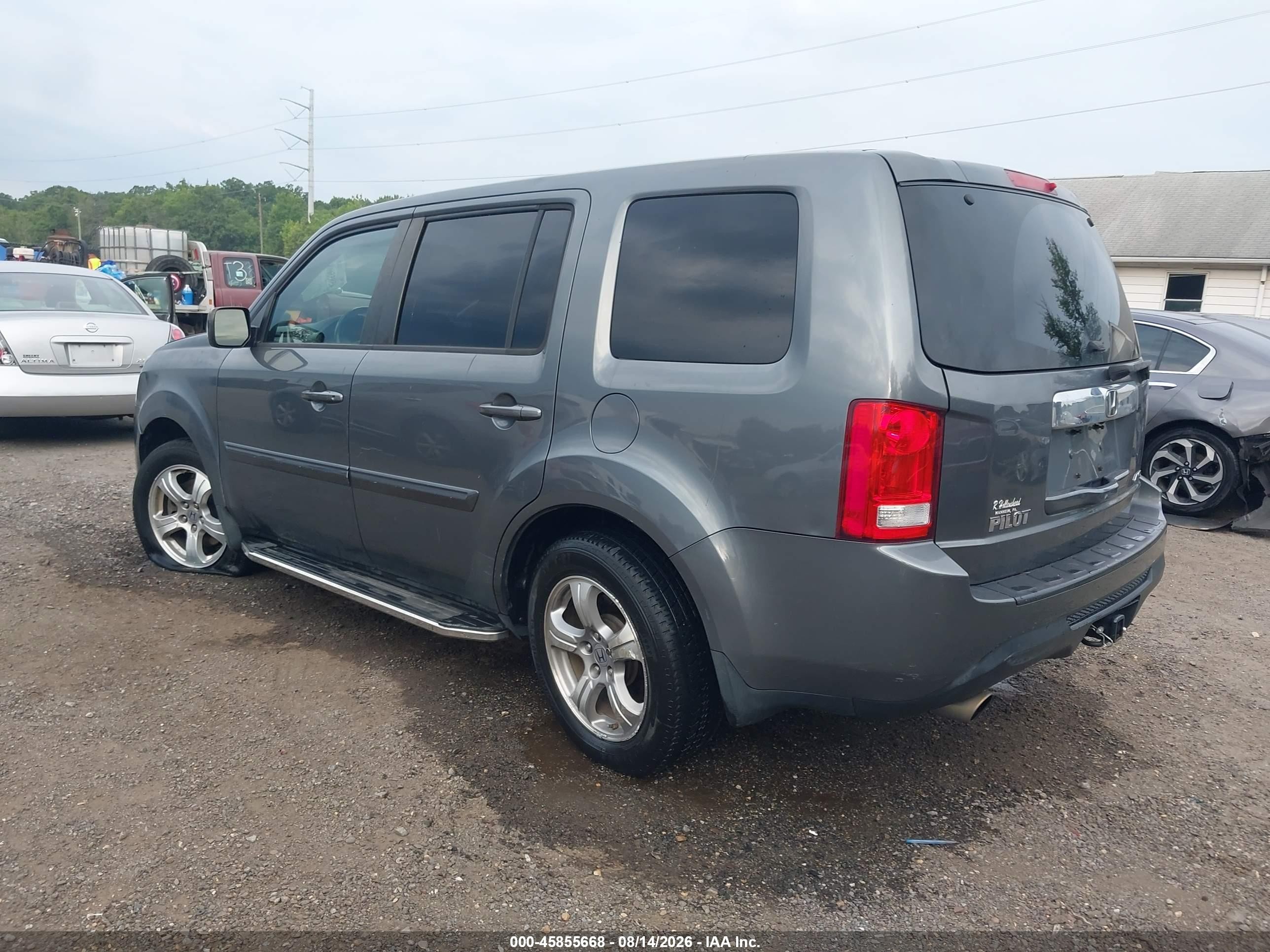 2012 Honda Pilot Ex-l Gray vin: 5FNYF4H55CB081172