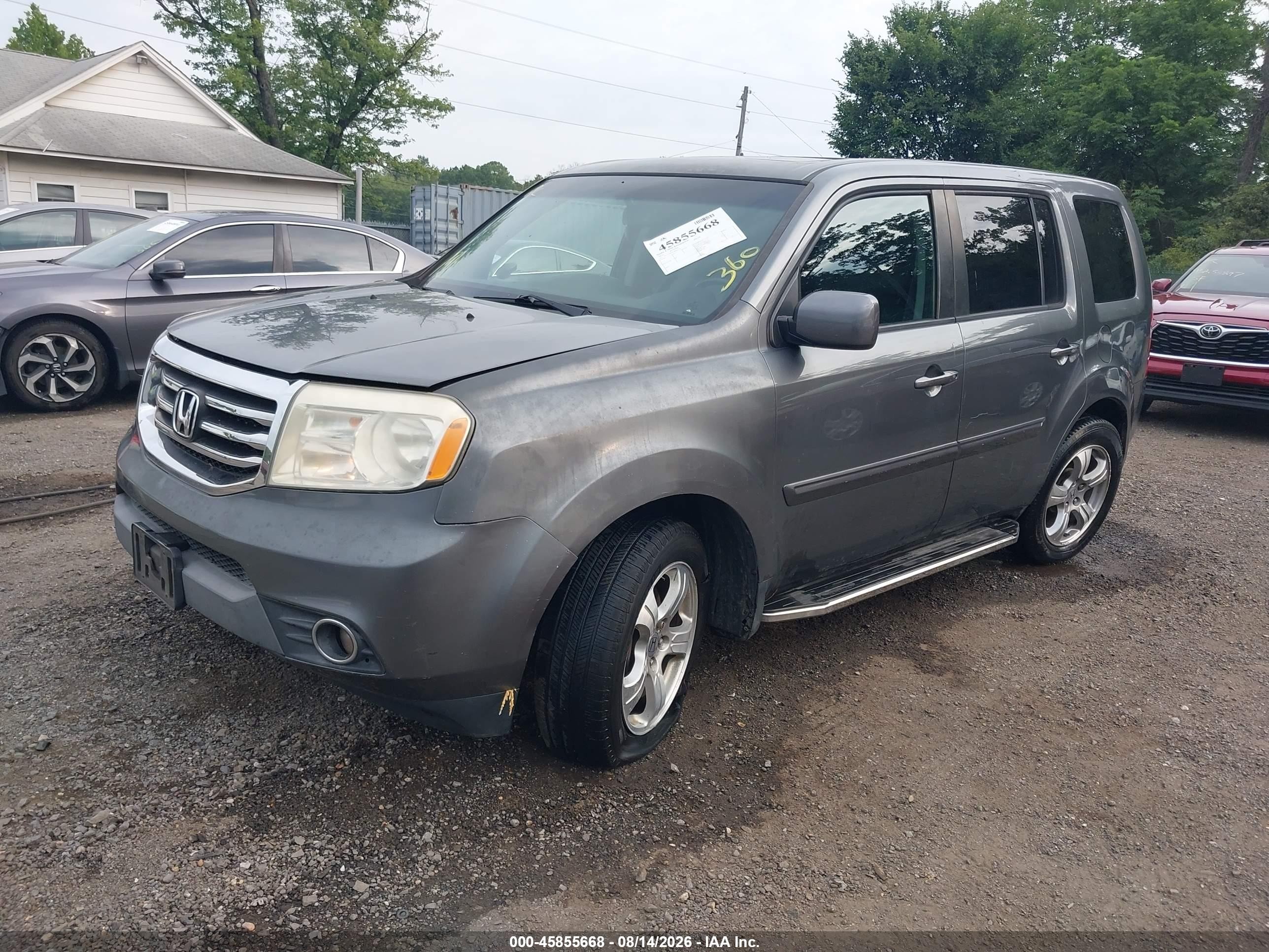 2012 Honda Pilot Ex-l Gray vin: 5FNYF4H55CB081172