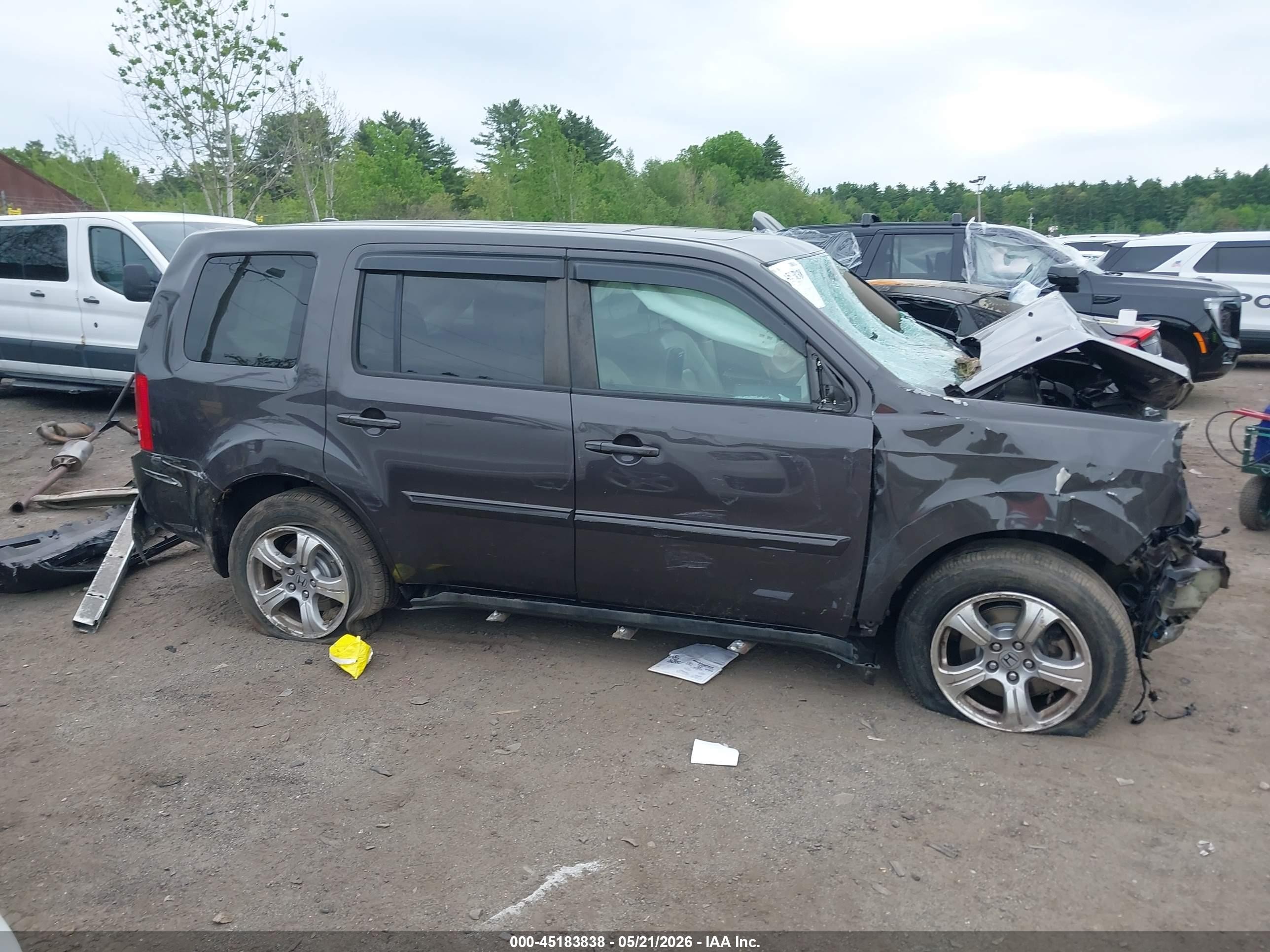 2013 Honda Pilot Ex-l Gray vin: 5FNYF4H55DB029820