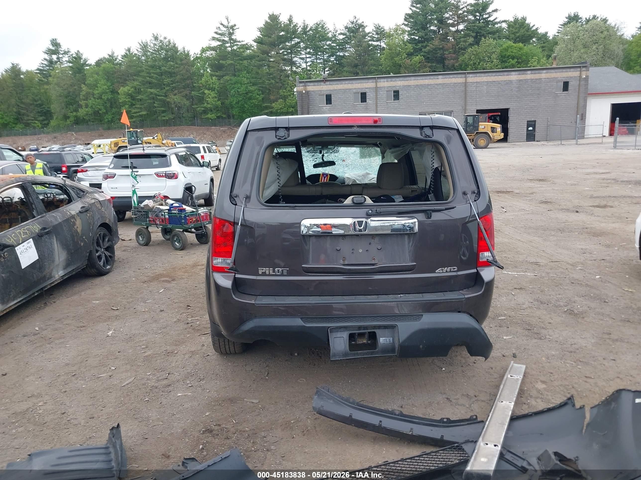 2013 Honda Pilot Ex-l Gray vin: 5FNYF4H55DB029820