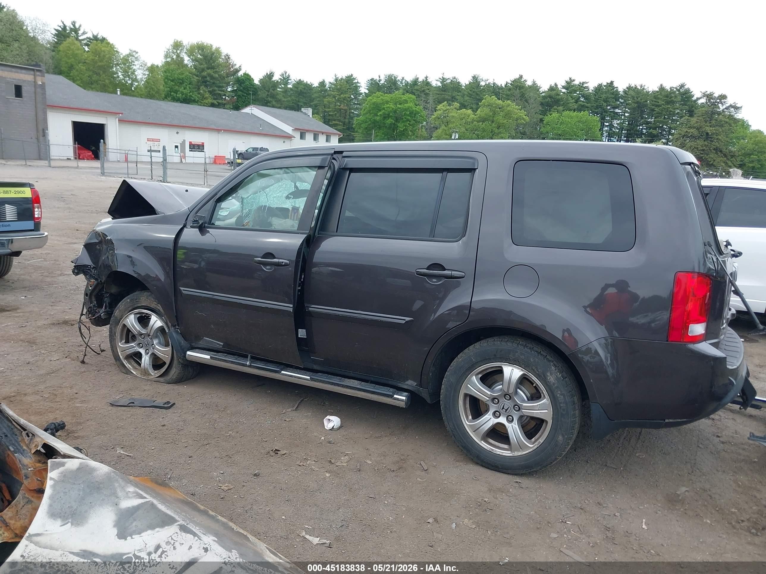 2013 Honda Pilot Ex-l Gray vin: 5FNYF4H55DB029820