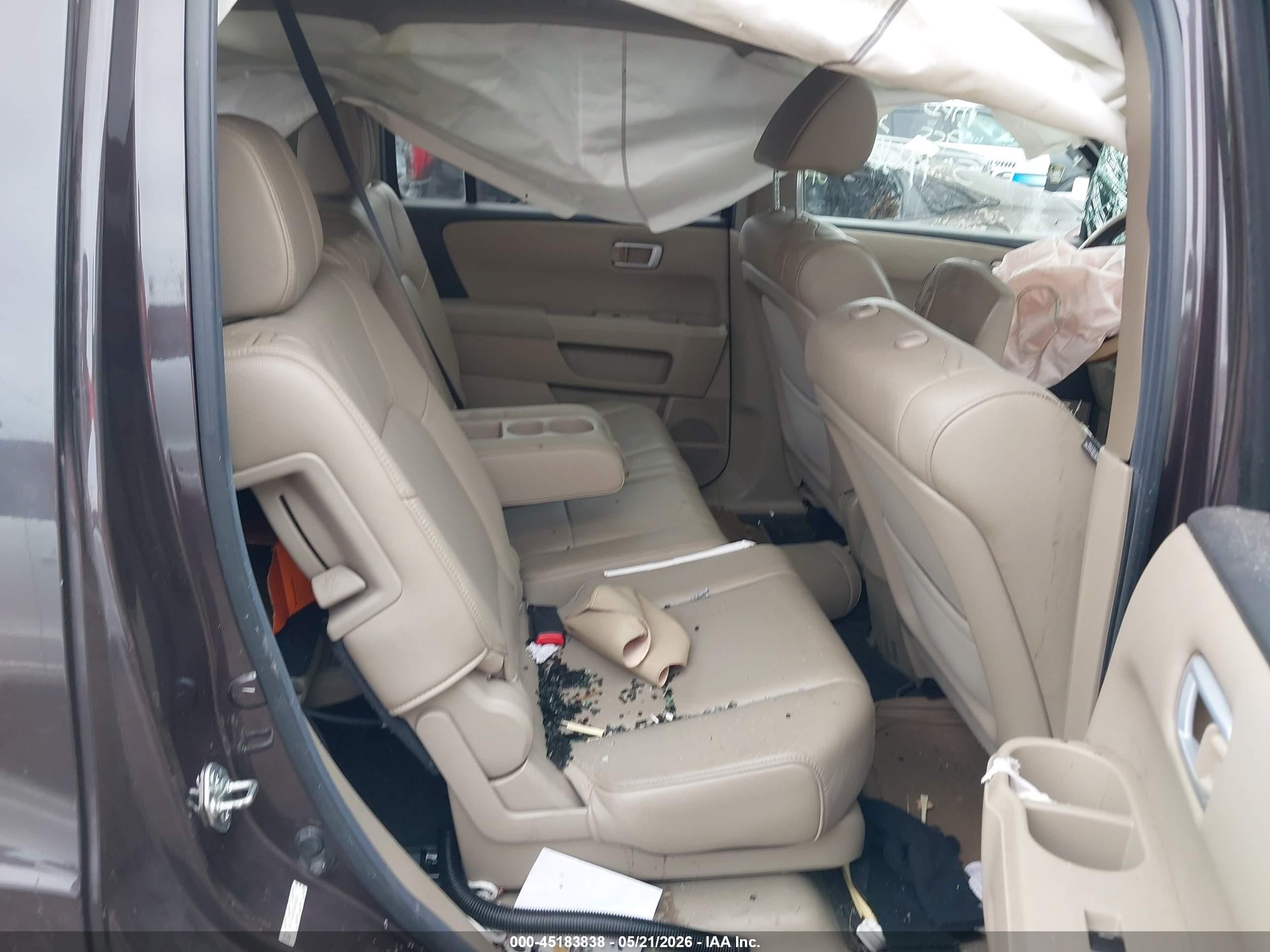 2013 Honda Pilot Ex-l Gray vin: 5FNYF4H55DB029820