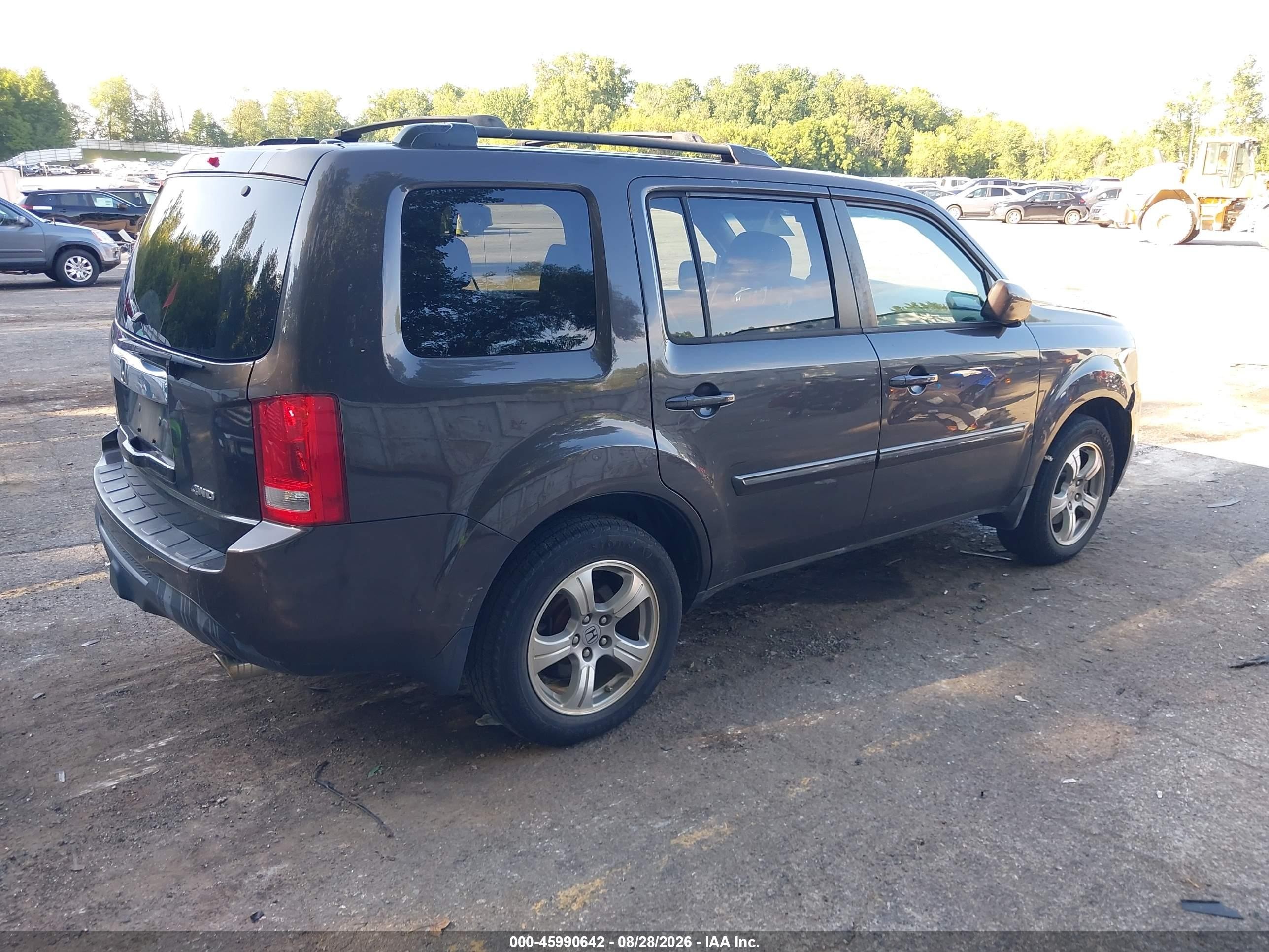 2013 Honda Pilot Ex-l Gray vin: 5FNYF4H55DB045886
