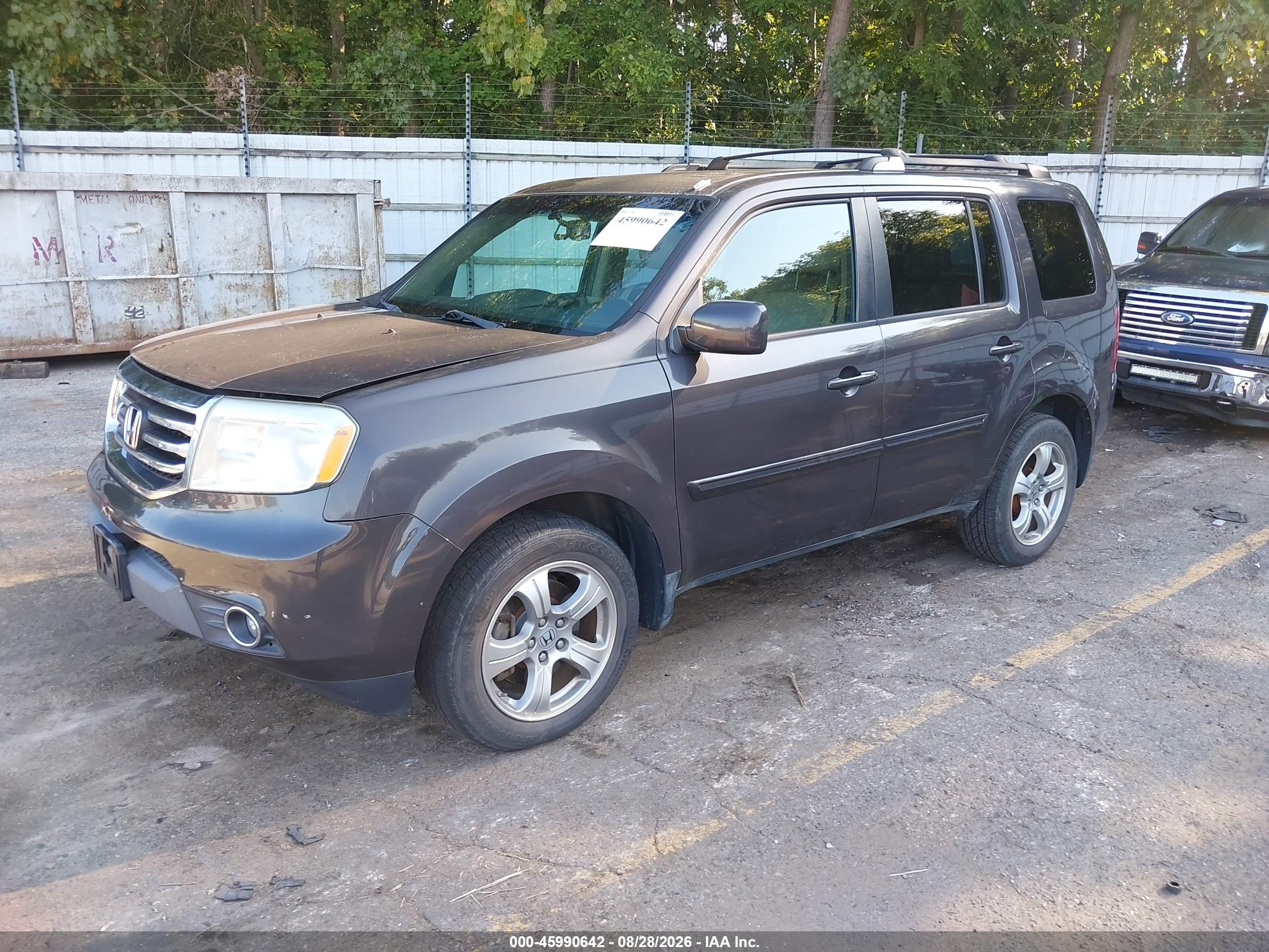 2013 Honda Pilot Ex-l Gray vin: 5FNYF4H55DB045886