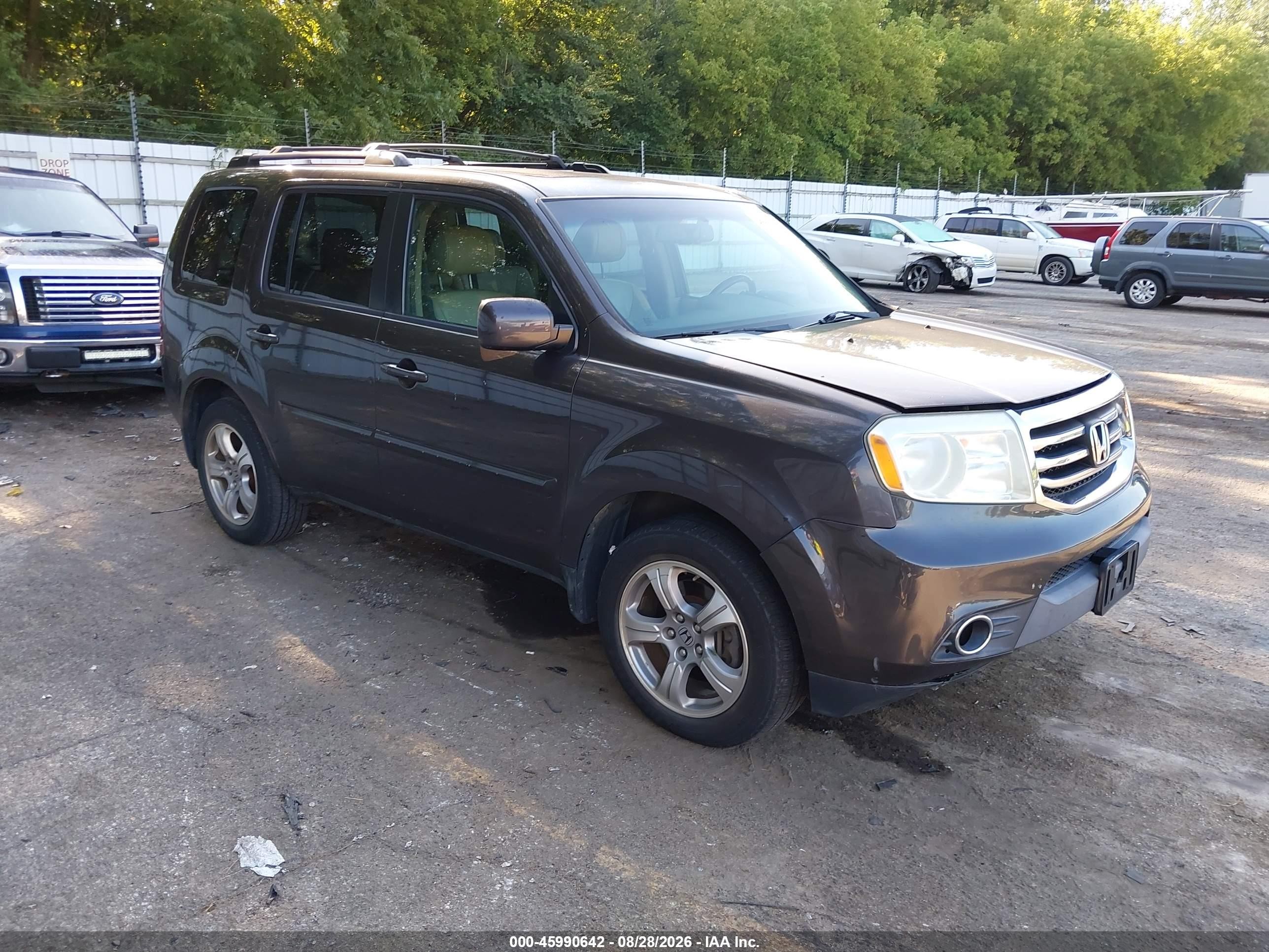2013 Honda Pilot Ex-l Gray vin: 5FNYF4H55DB045886
