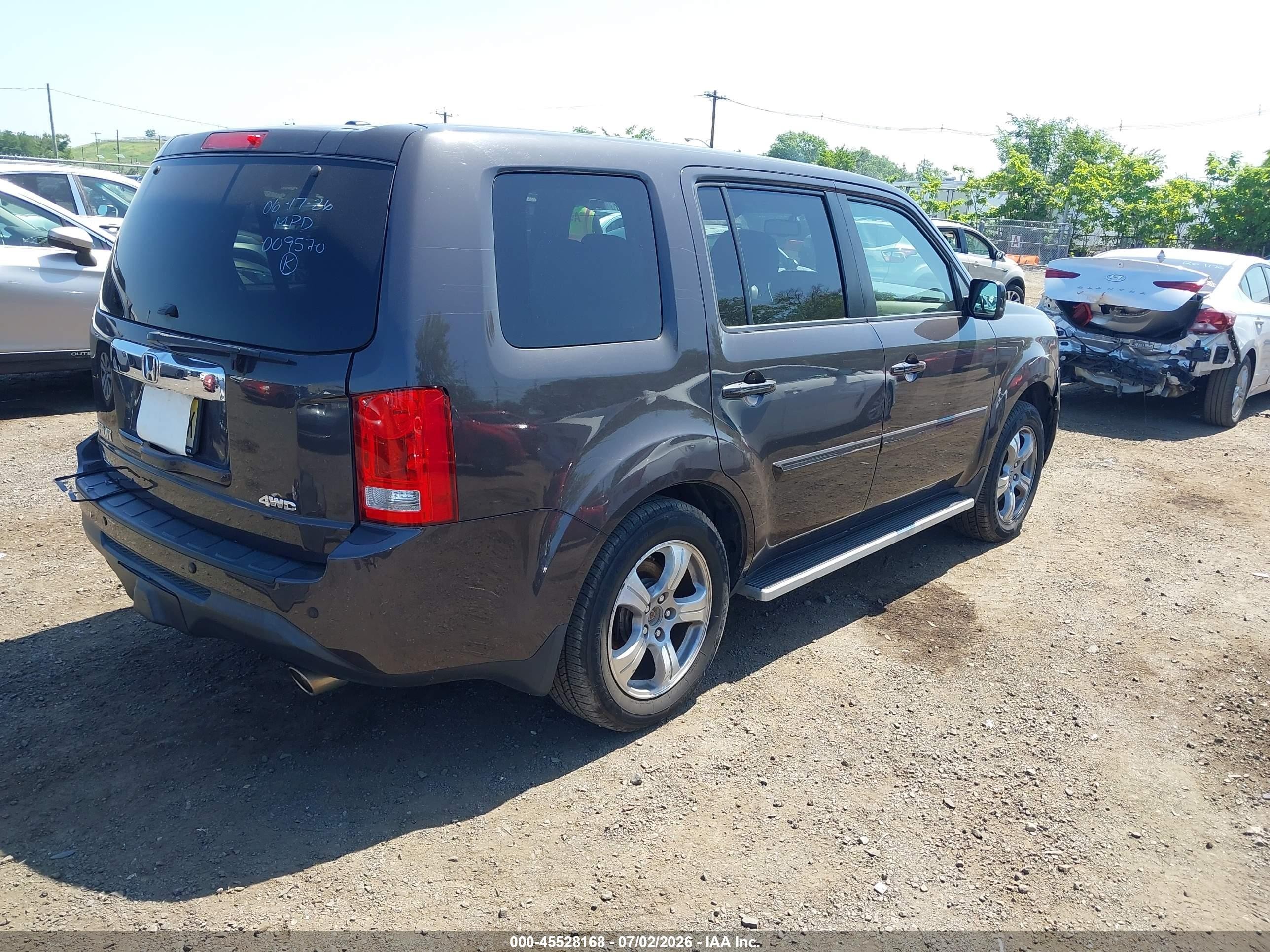 2014 Honda Pilot Ex-l Gray vin: 5FNYF4H55EB009570