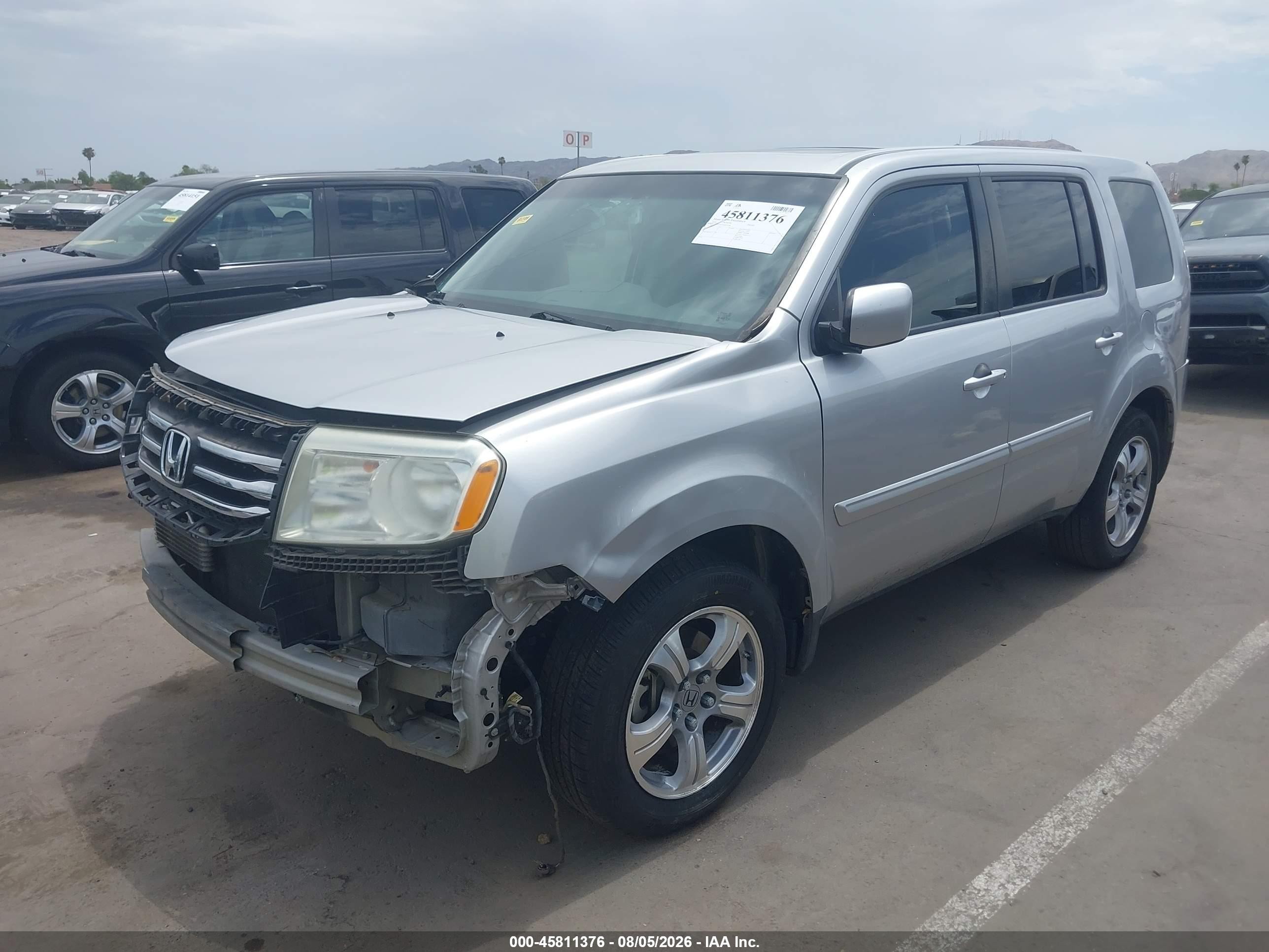 2014 Honda Pilot Ex-l Silver vin: 5FNYF4H55EB024148