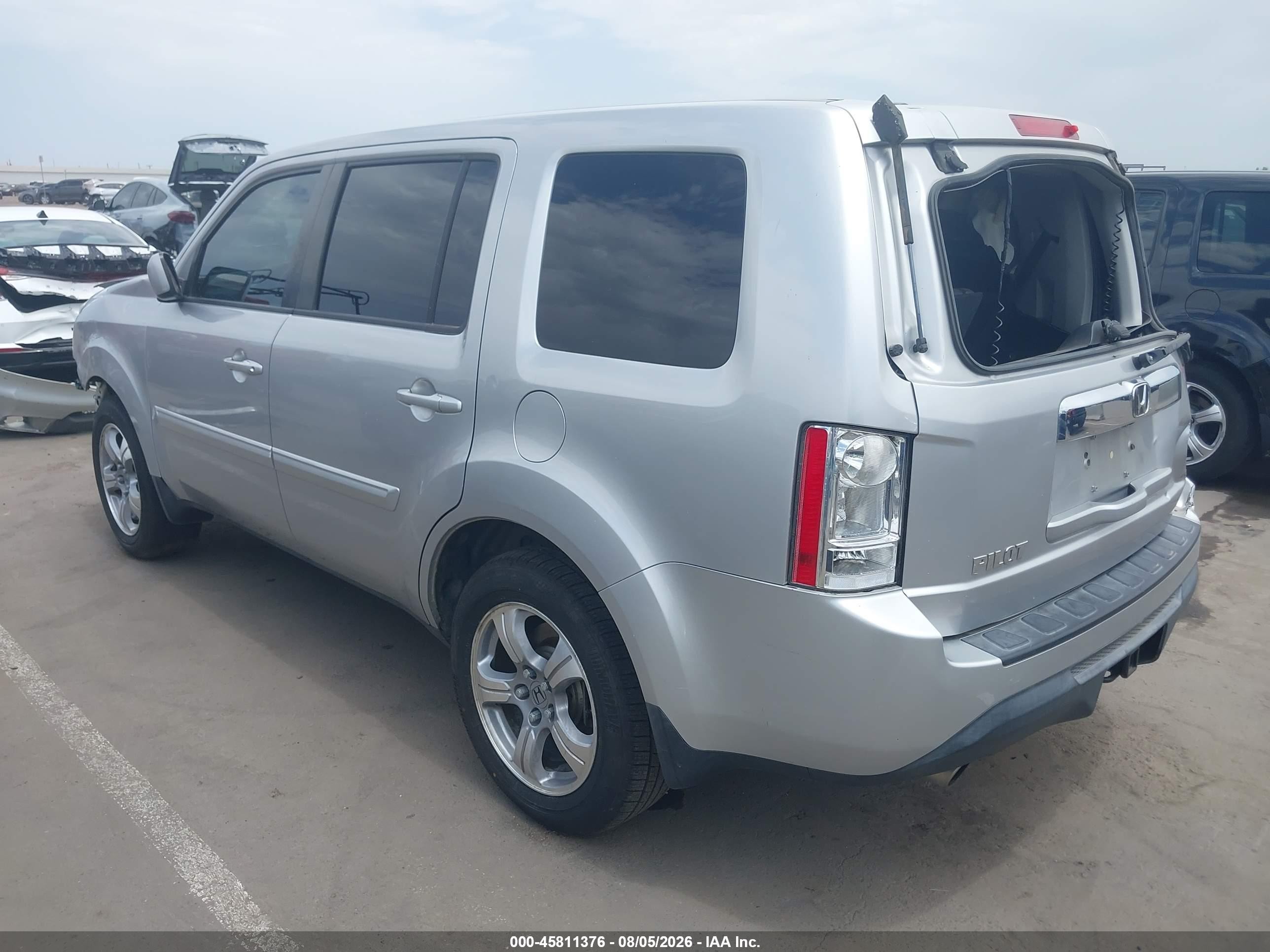 2014 Honda Pilot Ex-l Silver vin: 5FNYF4H55EB024148