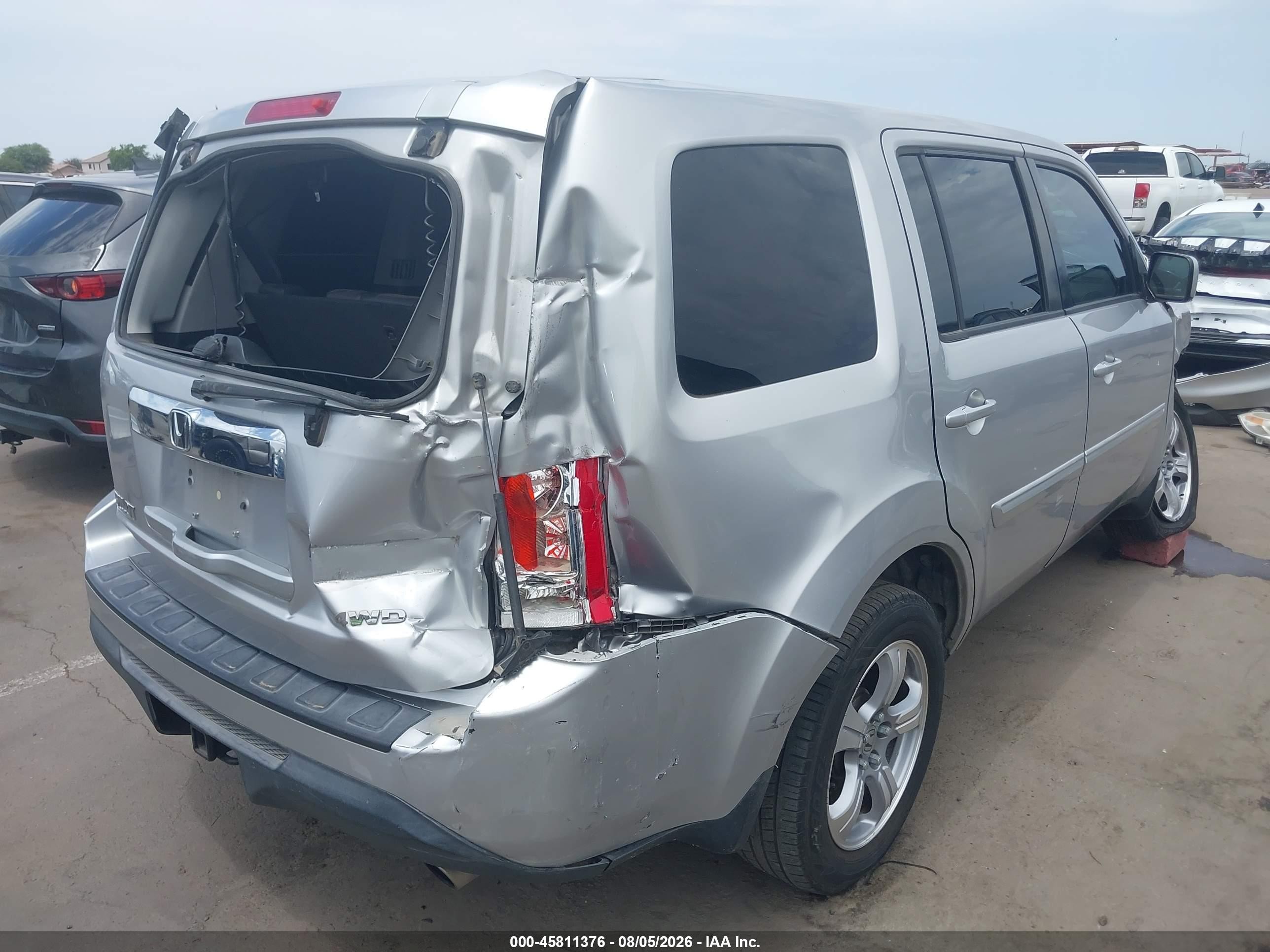 2014 Honda Pilot Ex-l Silver vin: 5FNYF4H55EB024148