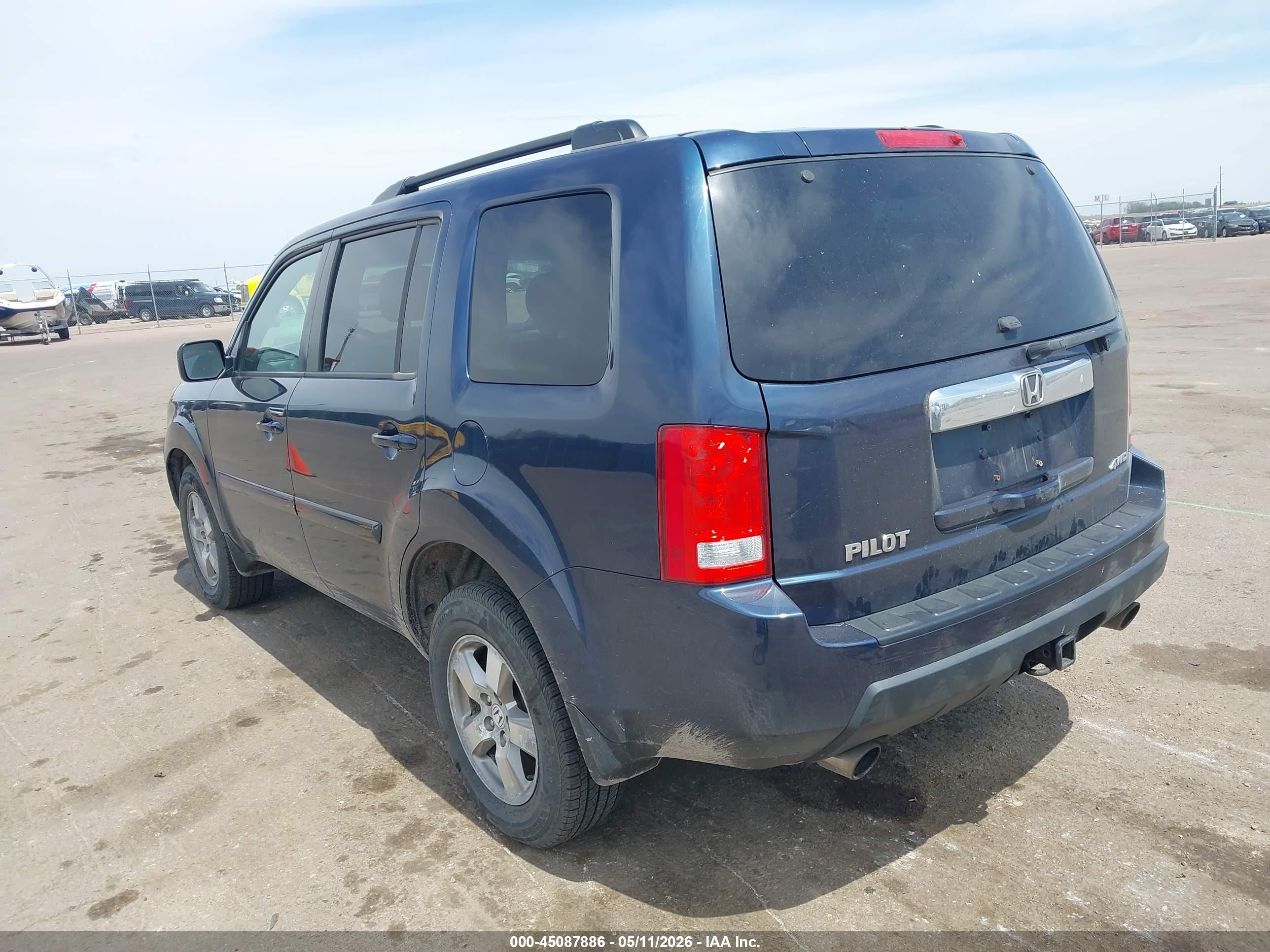 2011 Honda Pilot Ex-l Blue vin: 5FNYF4H56BB072432
