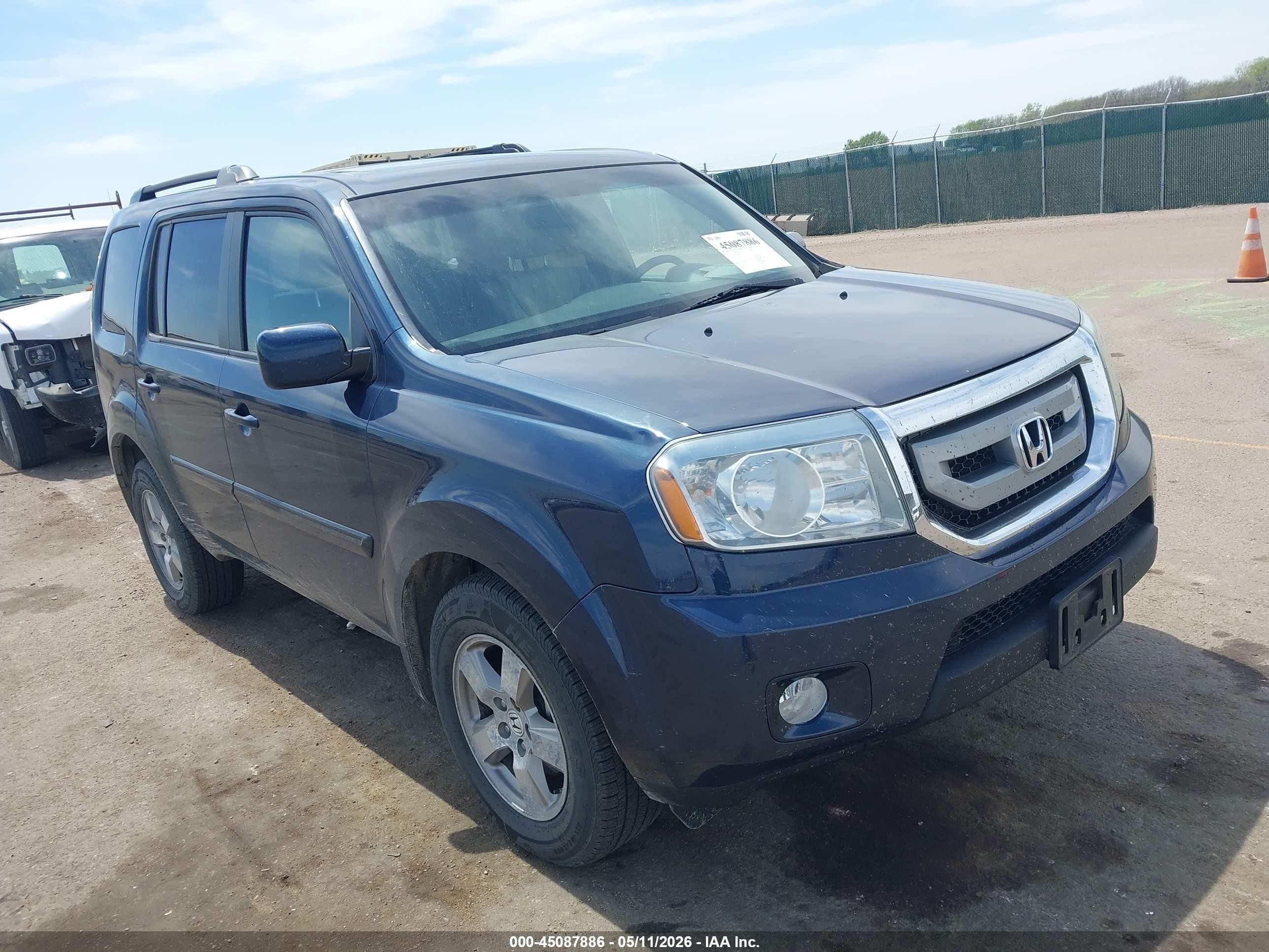 2011 Honda Pilot Ex-l Blue vin: 5FNYF4H56BB072432