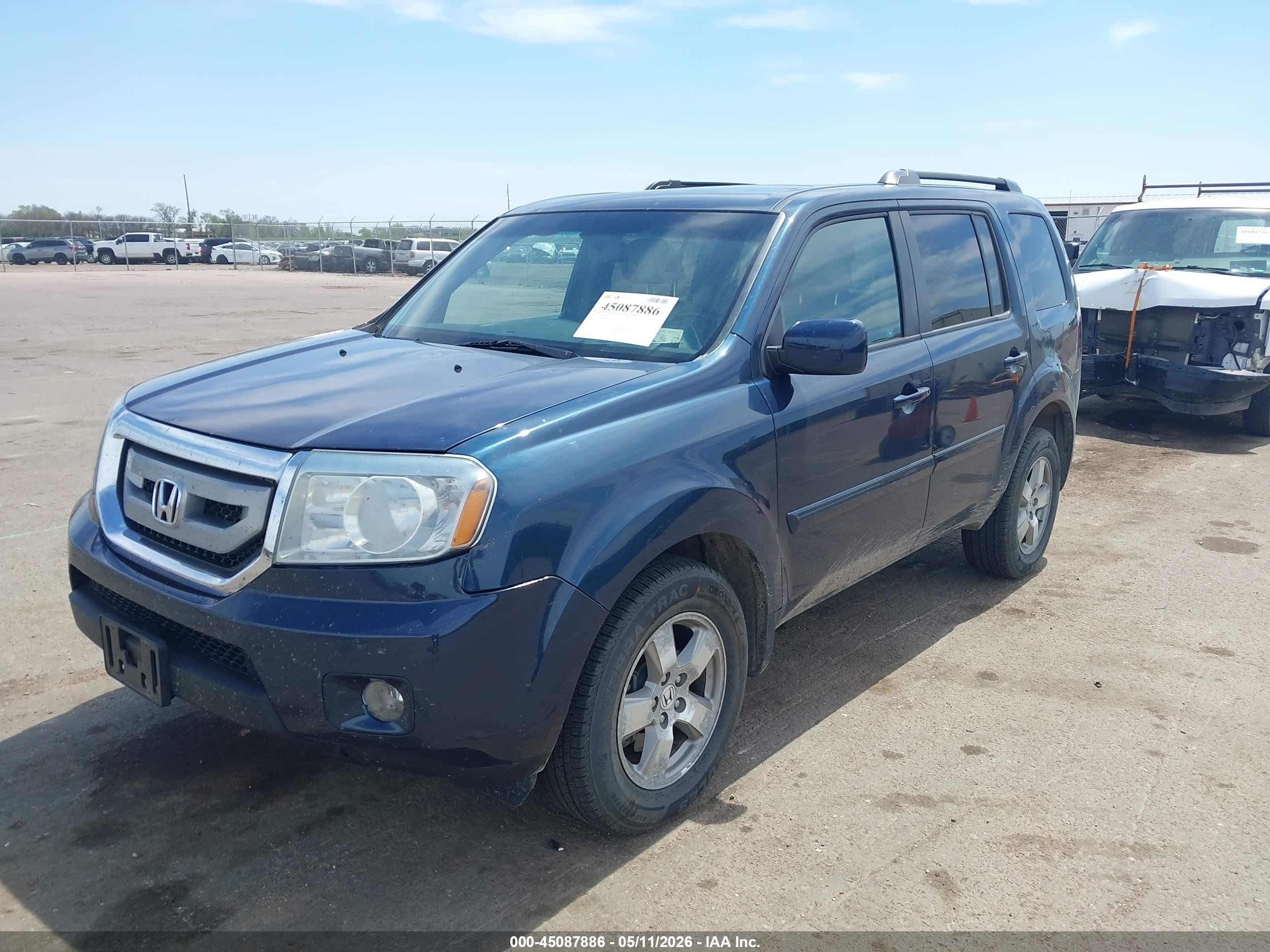 2011 Honda Pilot Ex-l Blue vin: 5FNYF4H56BB072432