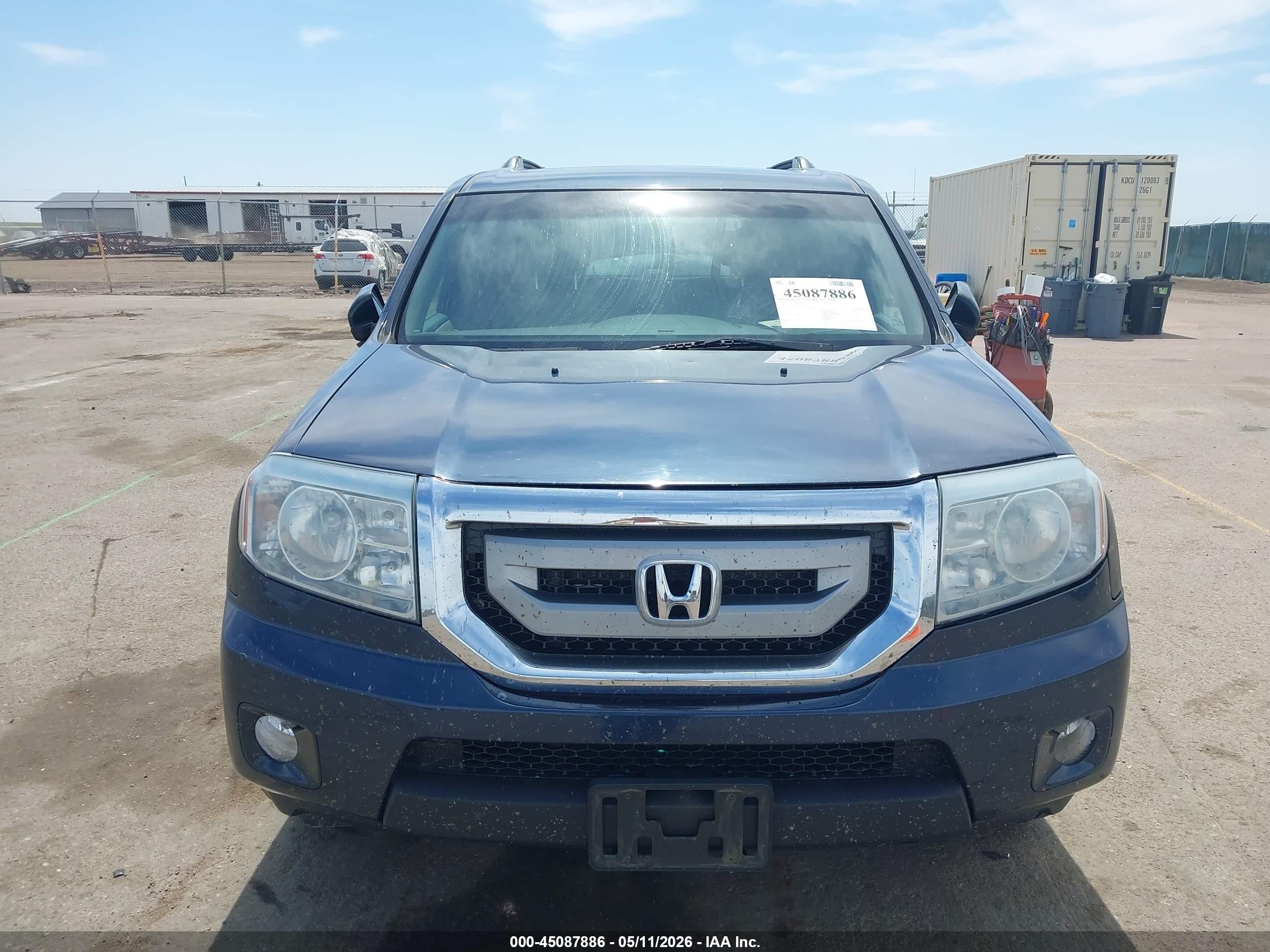 2011 Honda Pilot Ex-l Blue vin: 5FNYF4H56BB072432