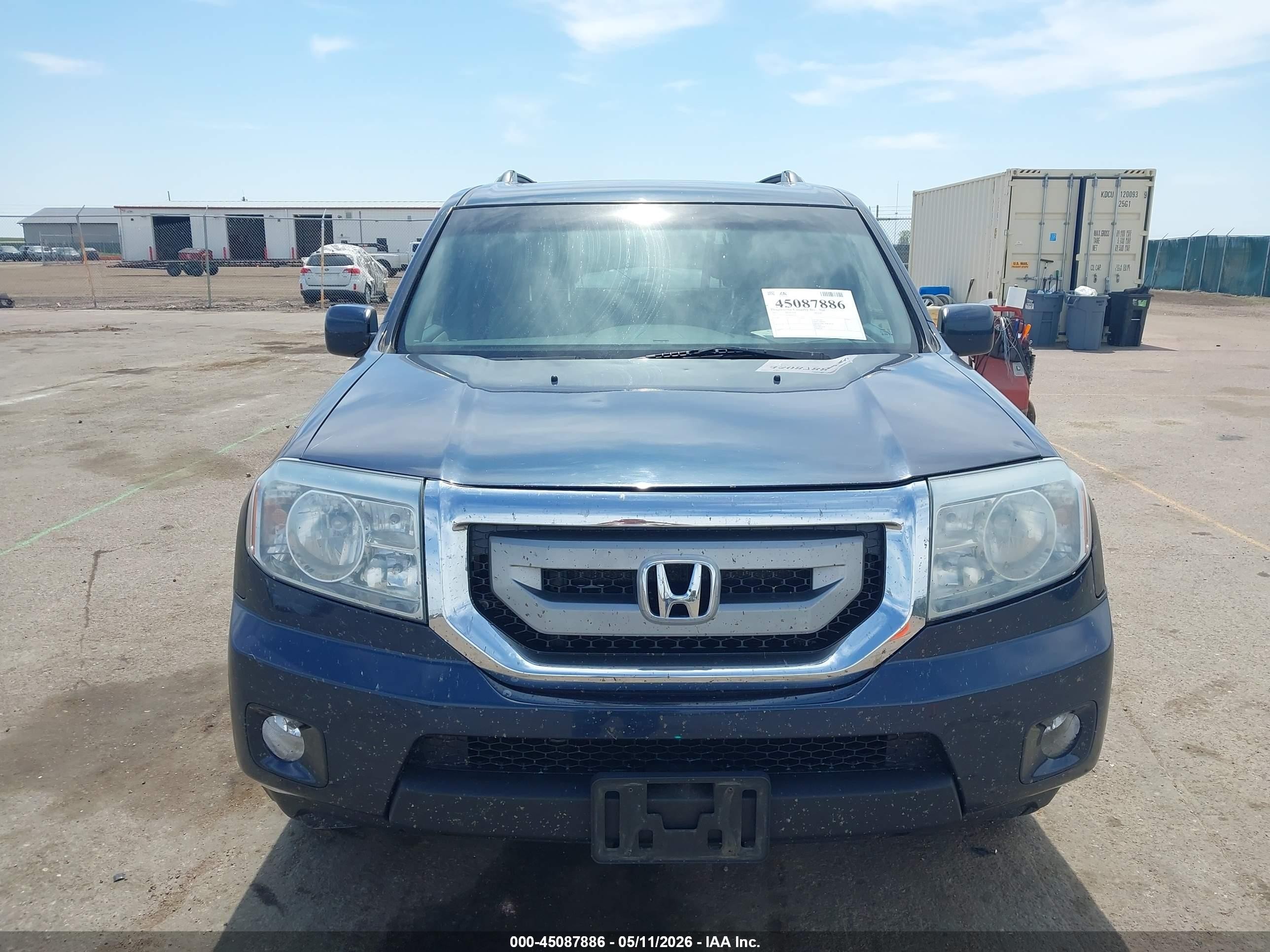 2011 Honda Pilot Ex-l Blue vin: 5FNYF4H56BB072432