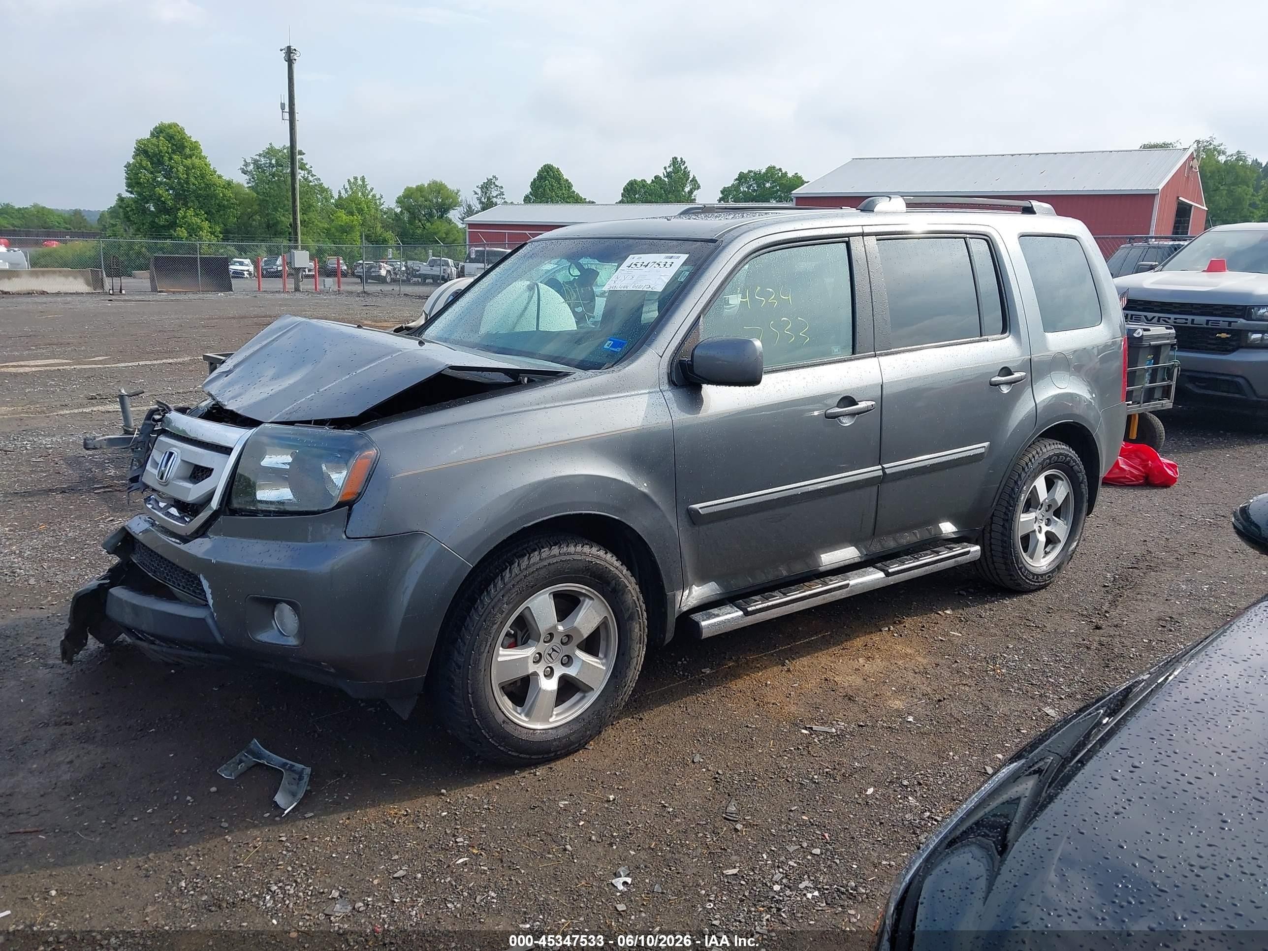 2011 Honda Pilot Ex-l Gray vin: 5FNYF4H56BB079915