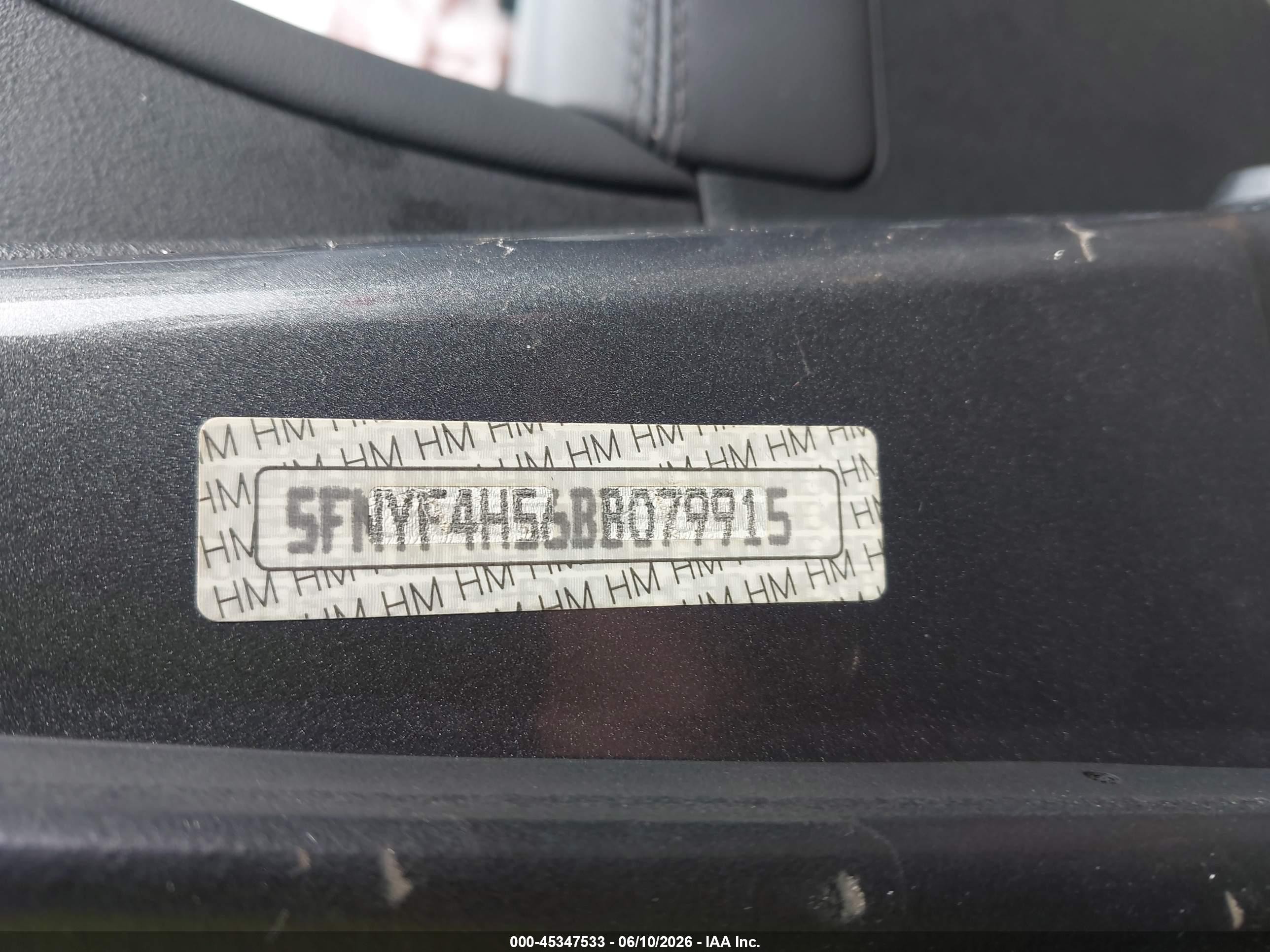 2011 Honda Pilot Ex-l Gray vin: 5FNYF4H56BB079915