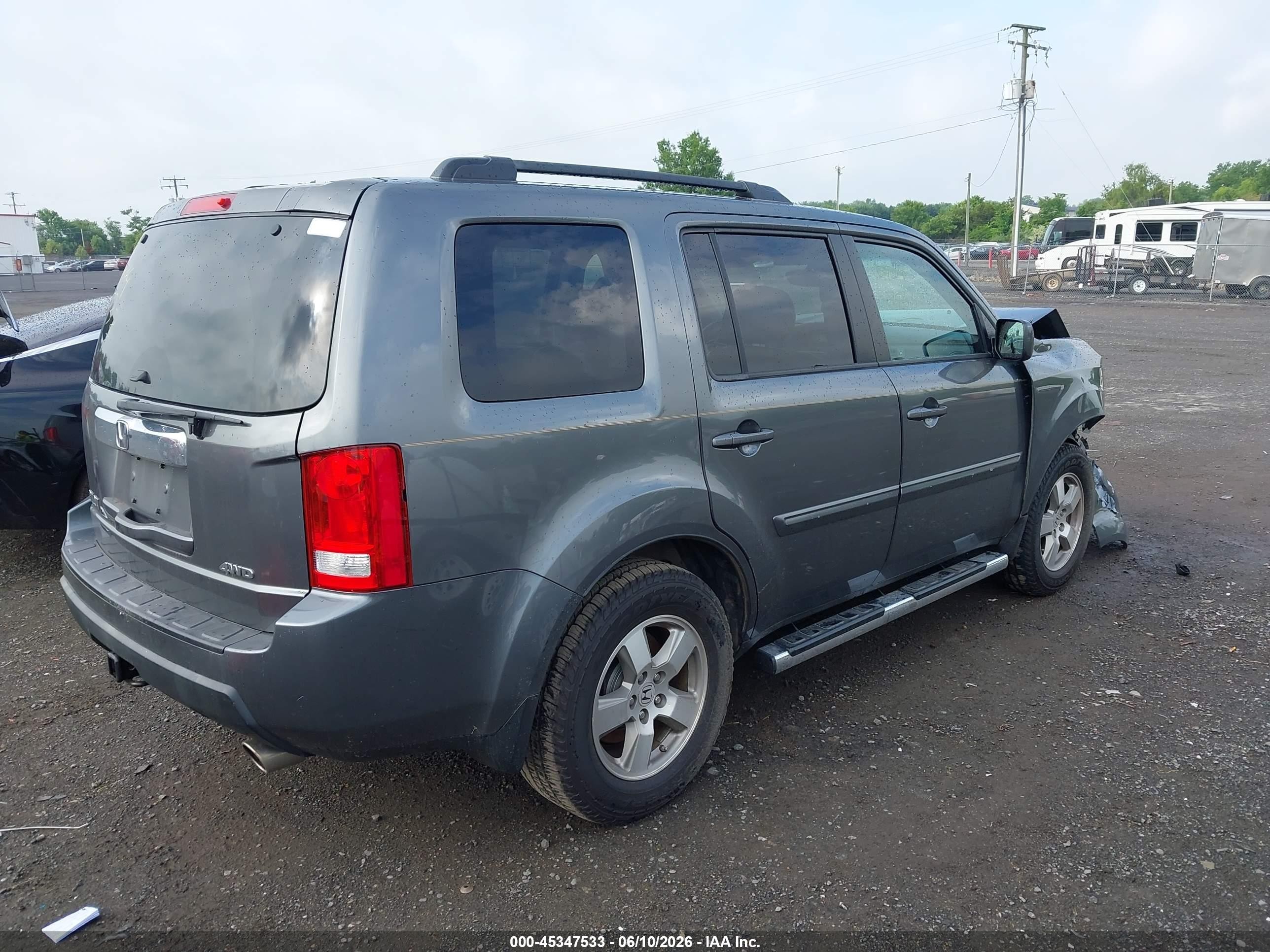 2011 Honda Pilot Ex-l Gray vin: 5FNYF4H56BB079915