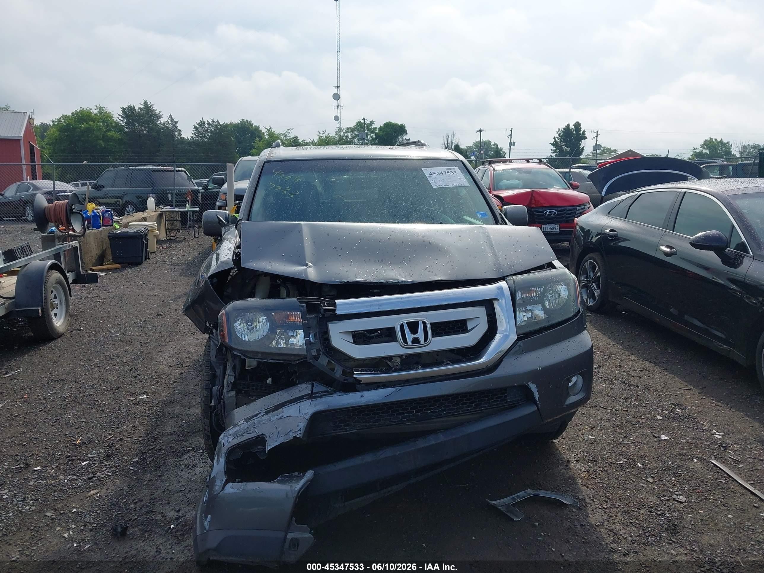 2011 Honda Pilot Ex-l Gray vin: 5FNYF4H56BB079915