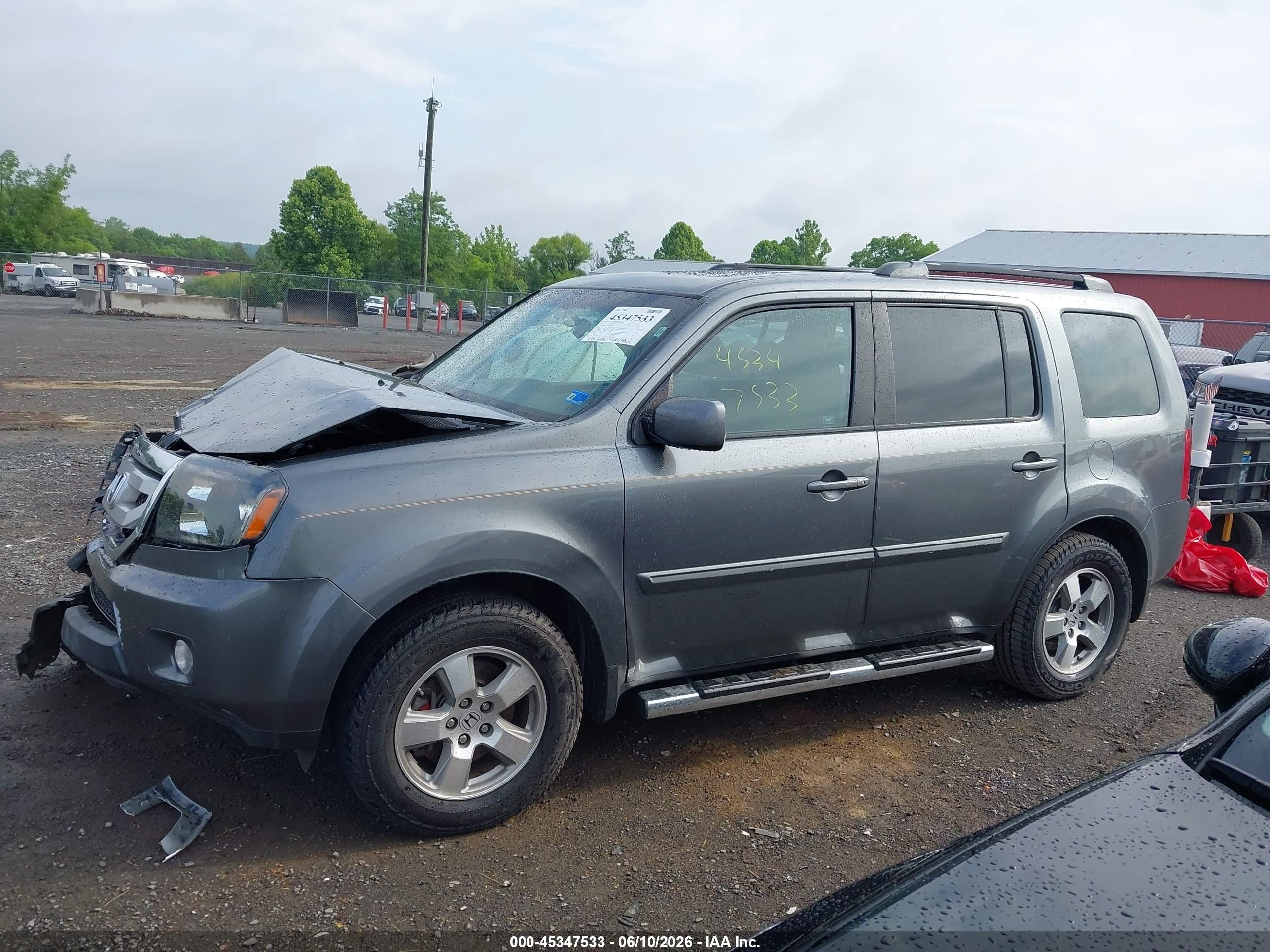2011 Honda Pilot Ex-l Gray vin: 5FNYF4H56BB079915