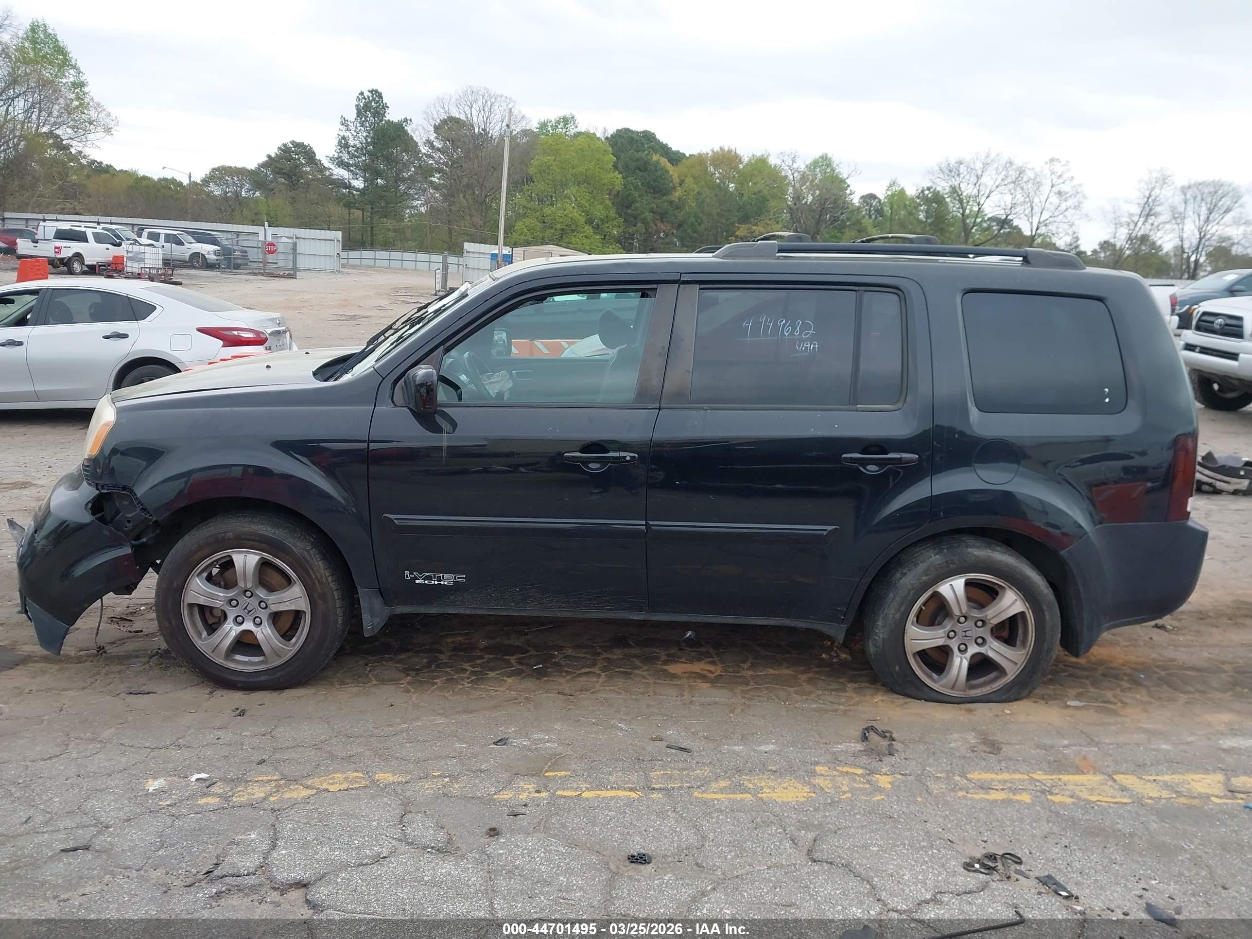 2012 Honda Pilot Ex-l Black vin: 5FNYF4H56CB009560