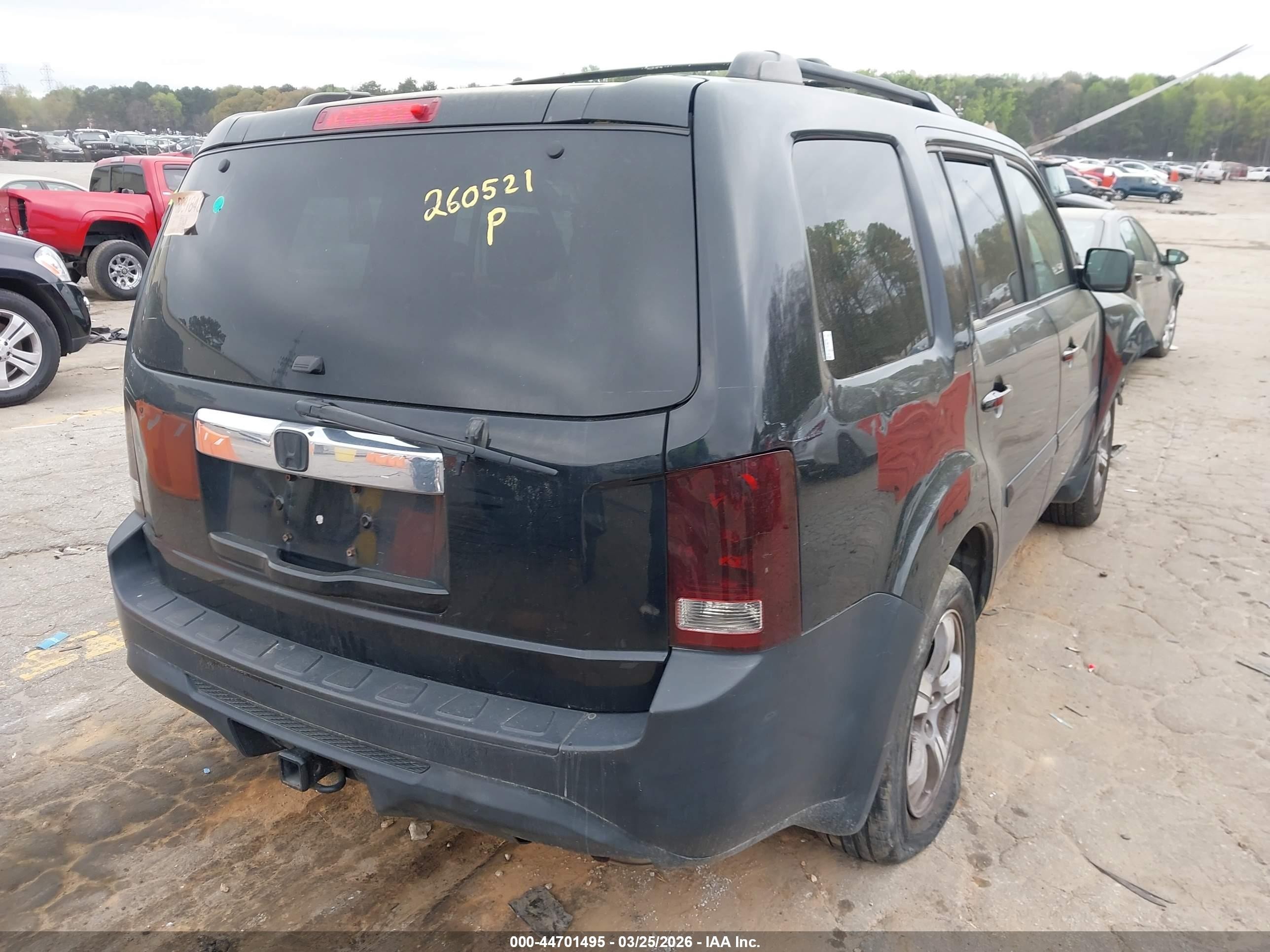 2012 Honda Pilot Ex-l Black vin: 5FNYF4H56CB009560