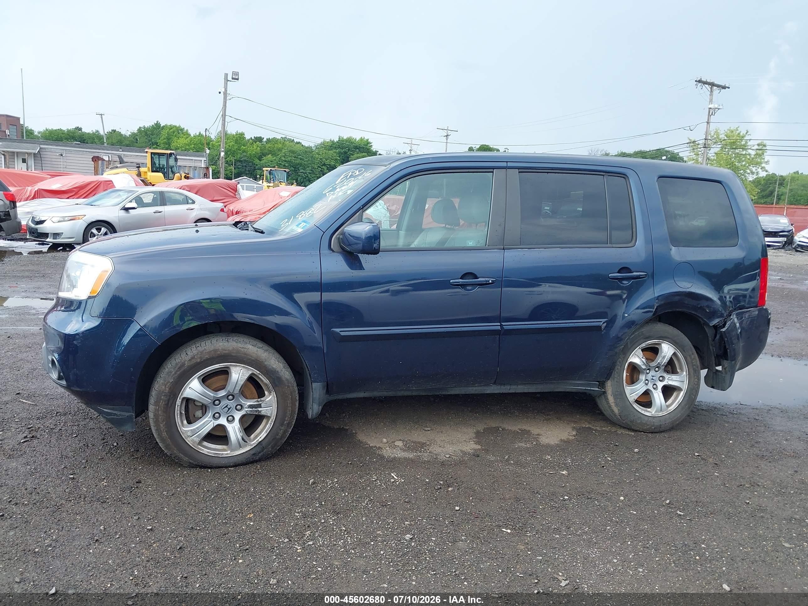 2012 Honda Pilot Ex-l Blue vin: 5FNYF4H56CB031882