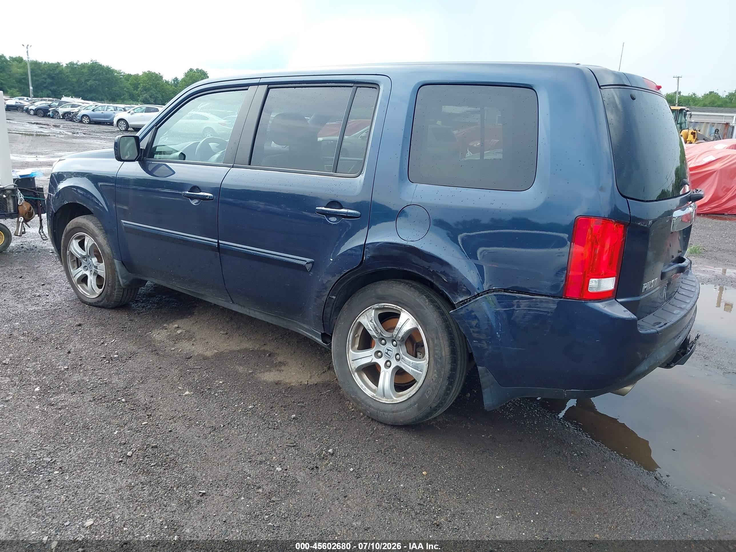 2012 Honda Pilot Ex-l Blue vin: 5FNYF4H56CB031882