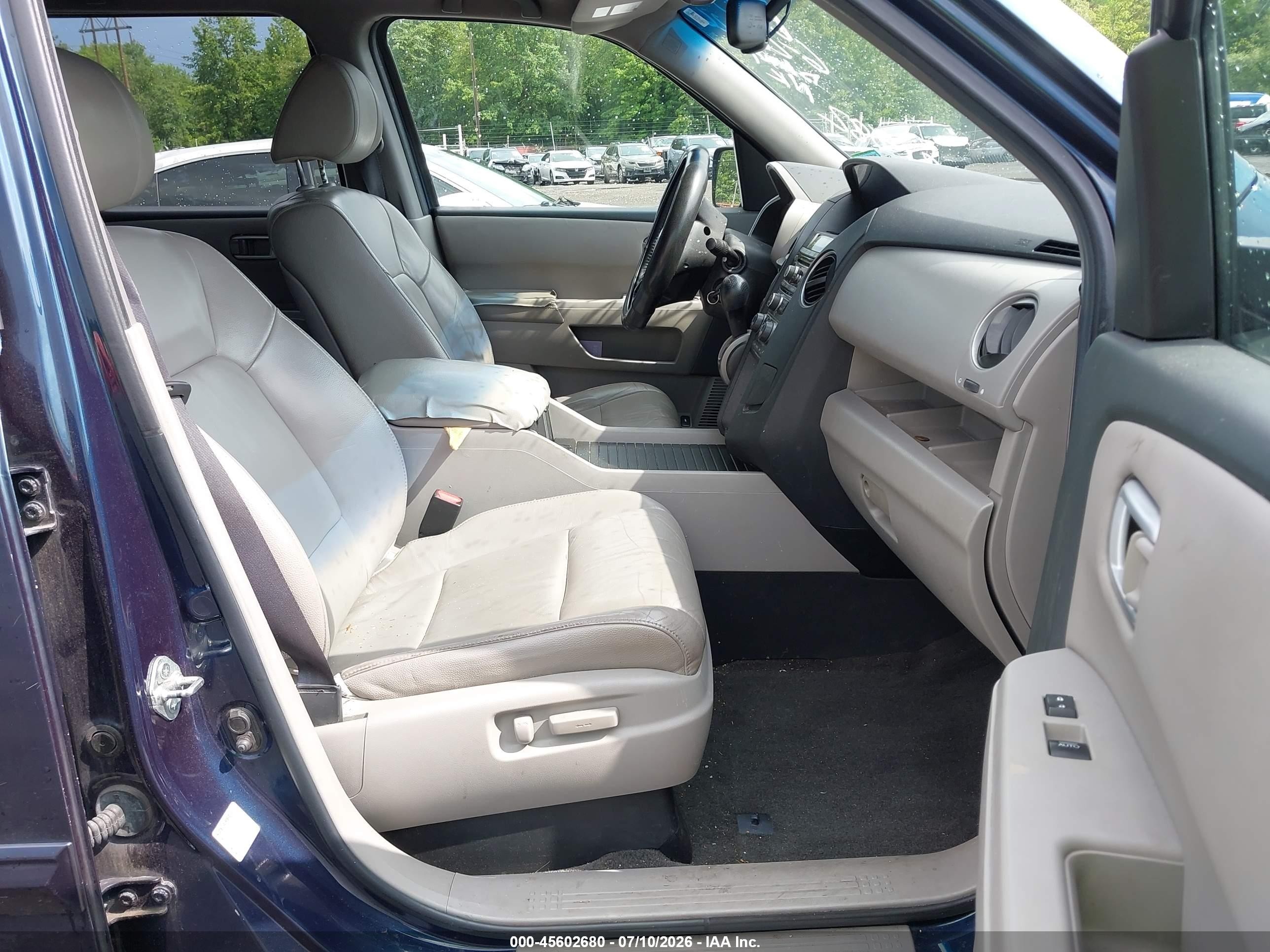 2012 Honda Pilot Ex-l Blue vin: 5FNYF4H56CB031882