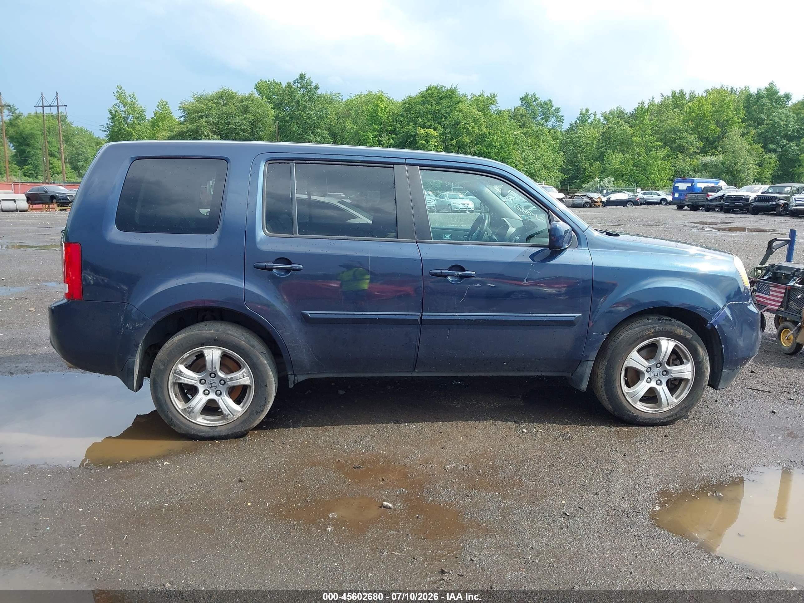 2012 Honda Pilot Ex-l Blue vin: 5FNYF4H56CB031882
