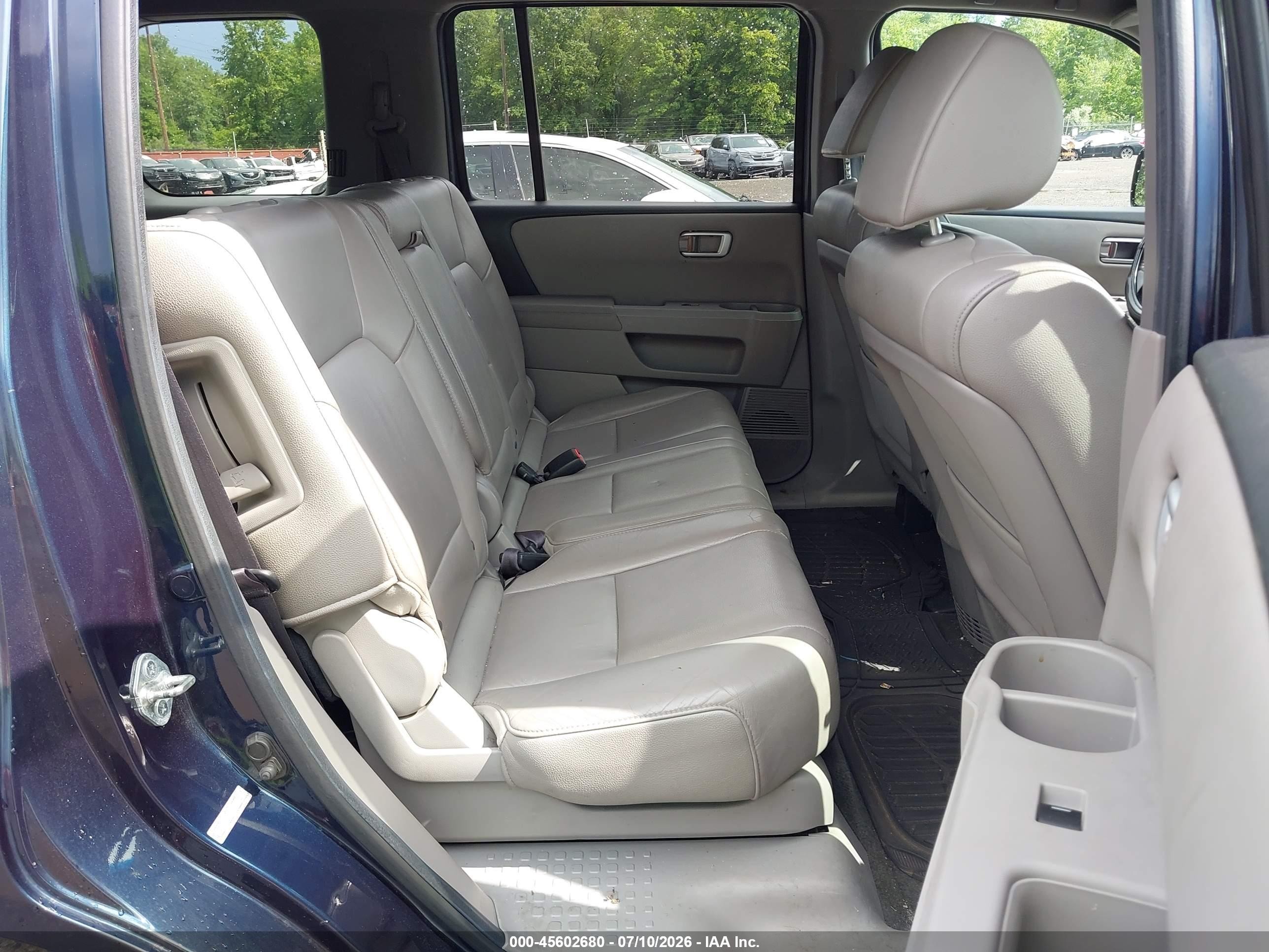 2012 Honda Pilot Ex-l Blue vin: 5FNYF4H56CB031882