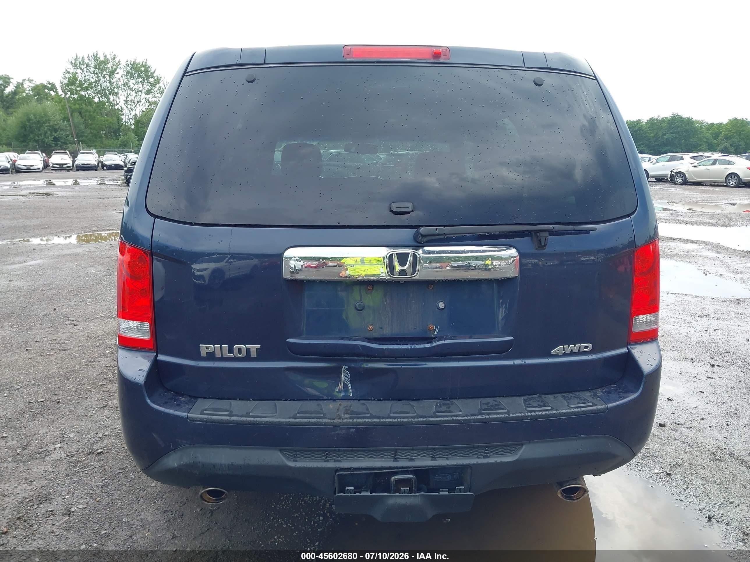 2012 Honda Pilot Ex-l Blue vin: 5FNYF4H56CB031882